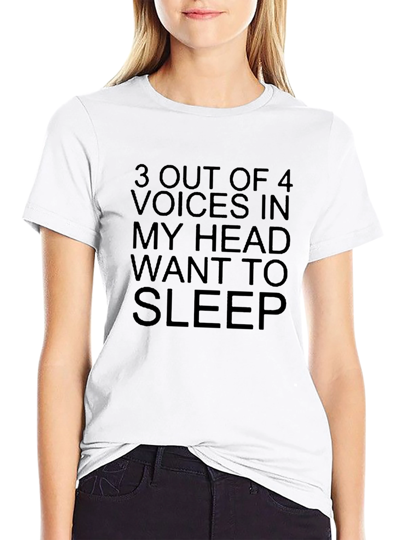 Sleepy Voices Black T-Shirt - Funny Slogan Tee
