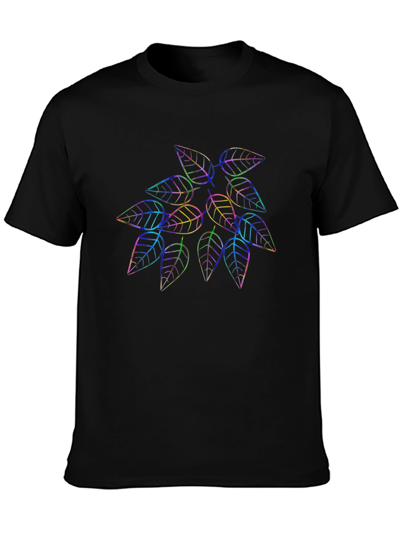 Rainbow Leaf Graphic Tee - Stylish & Unique