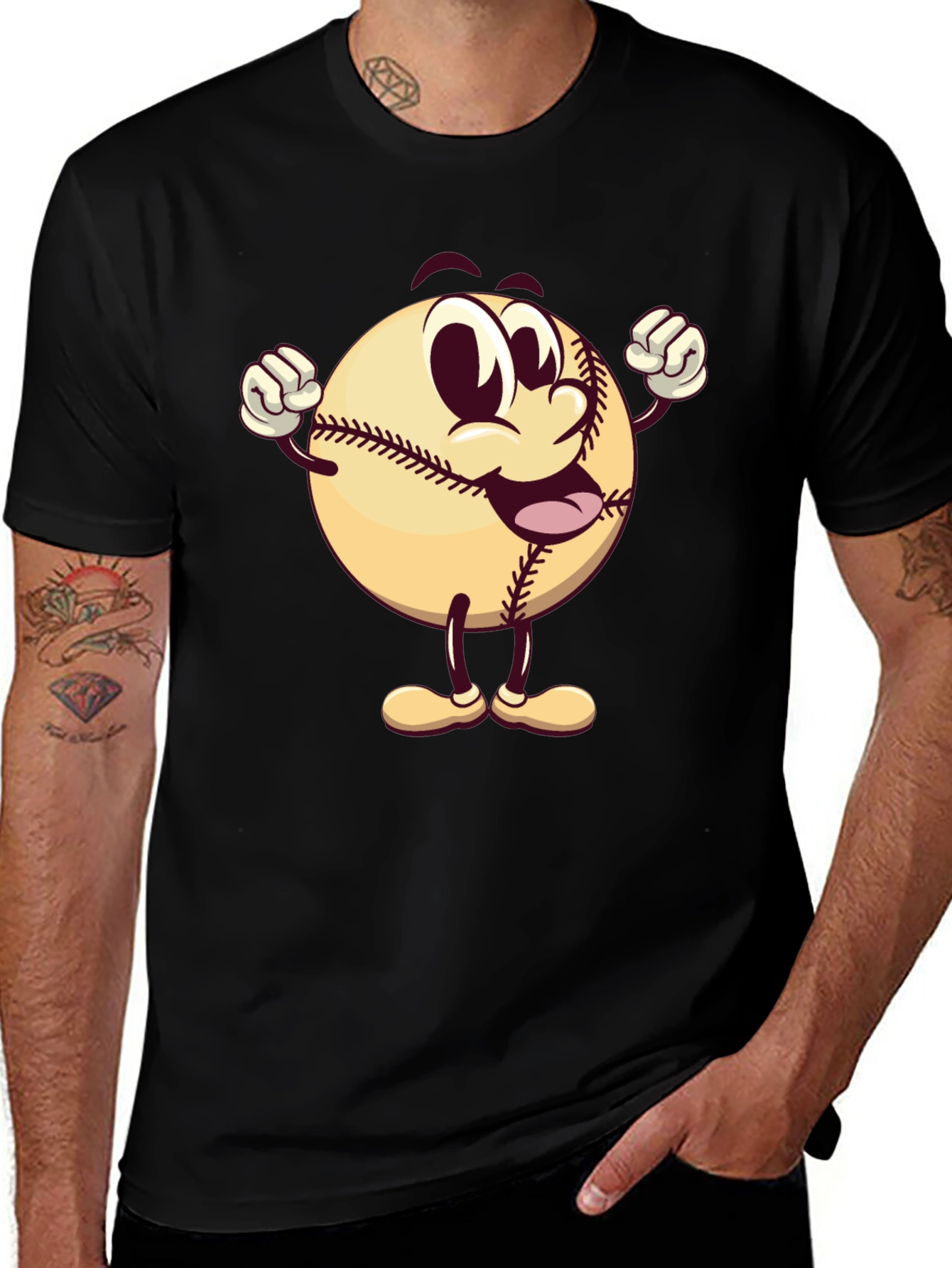 Cartoon Baseball T-Shirt