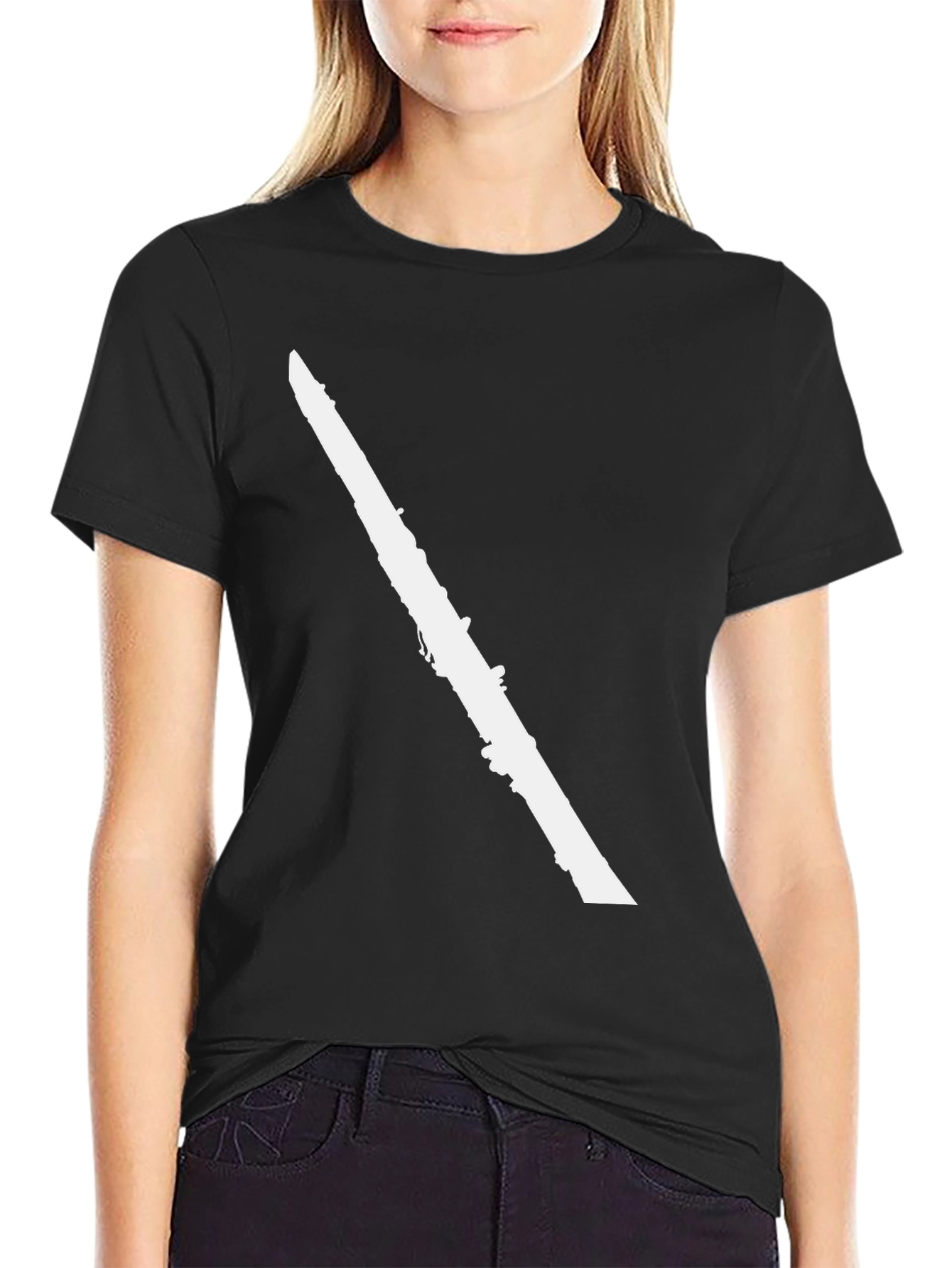 Clarinet Silhouette Black T-Shirt