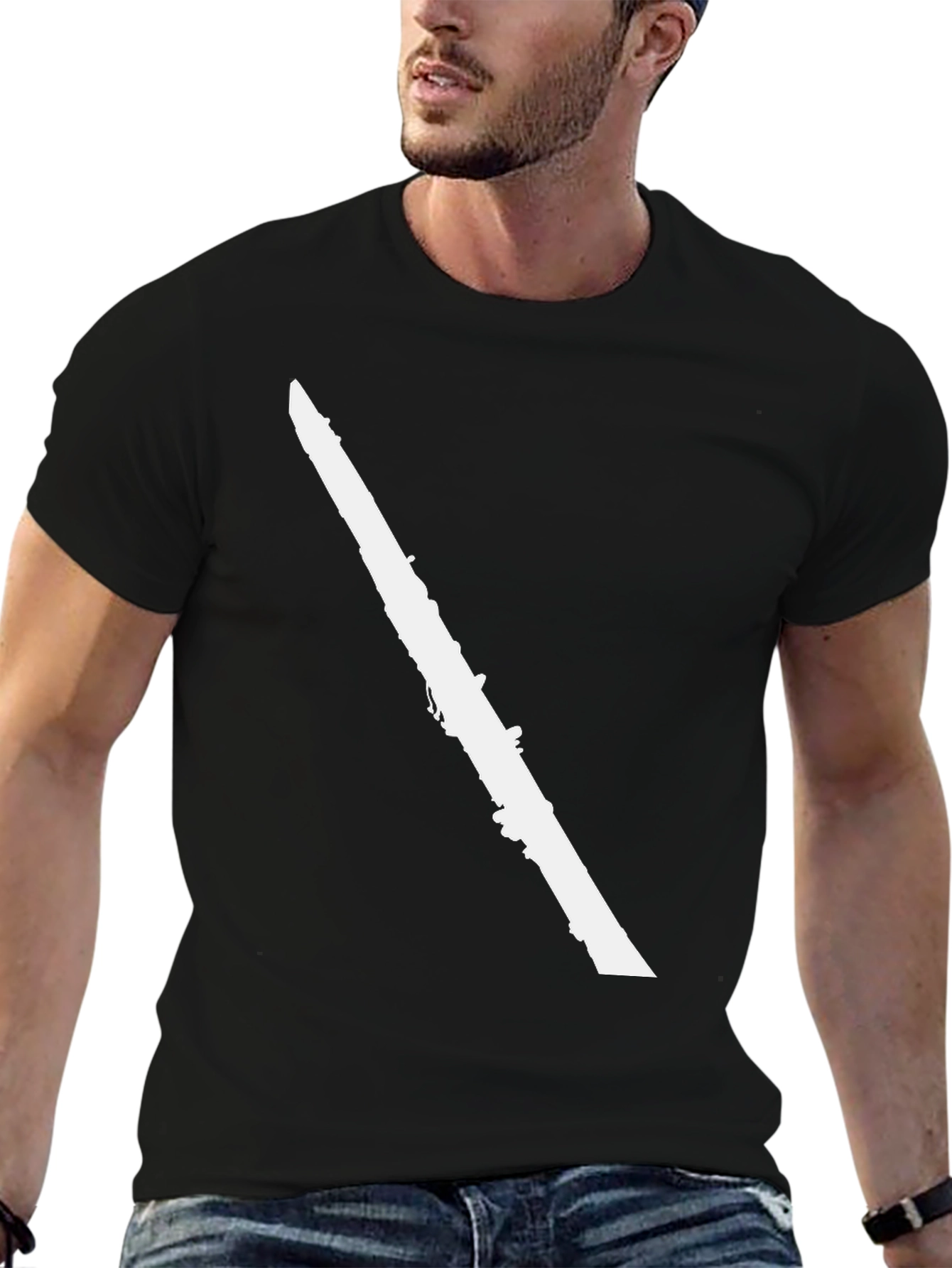 Clarinet Silhouette Black T-Shirt