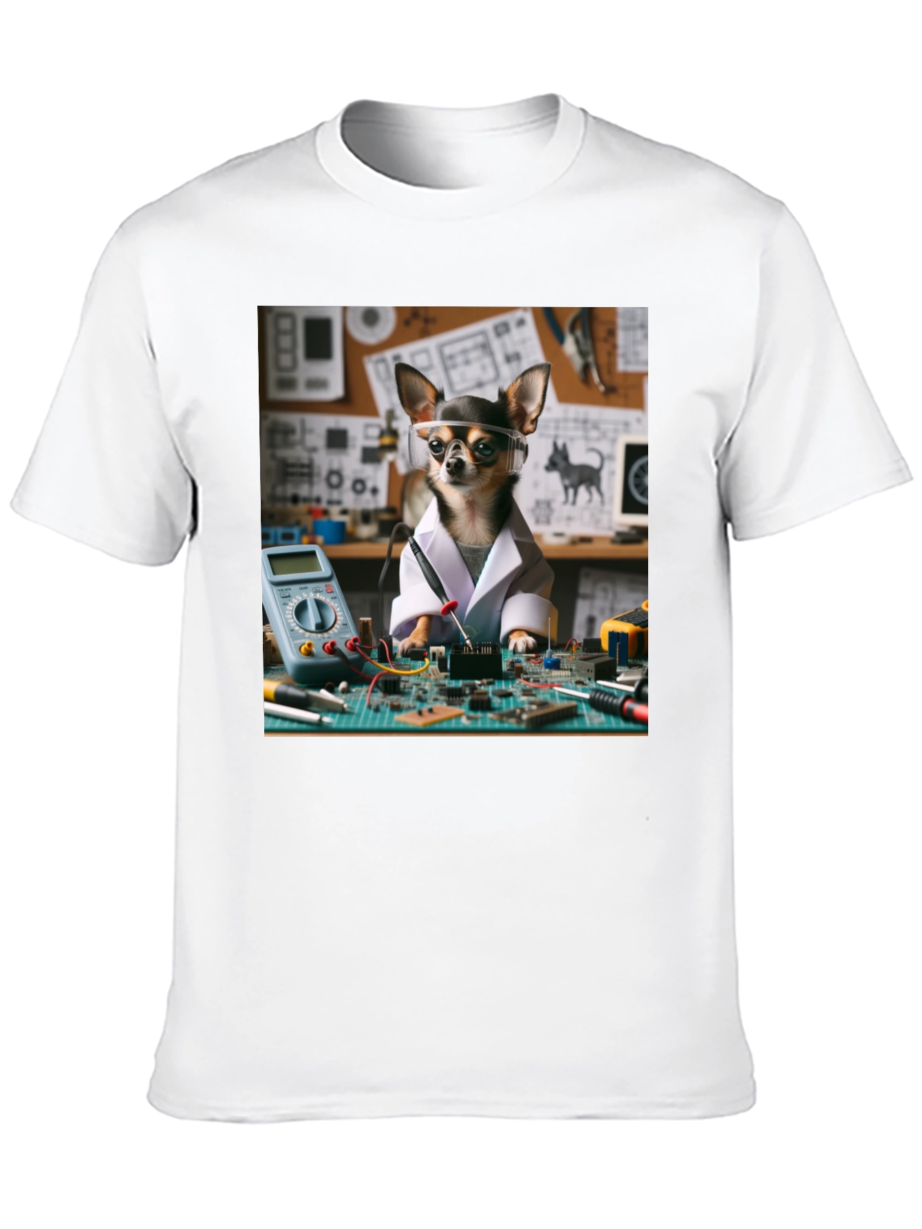 Engineer Chihuahua T-Shirt - Circuit Board Design