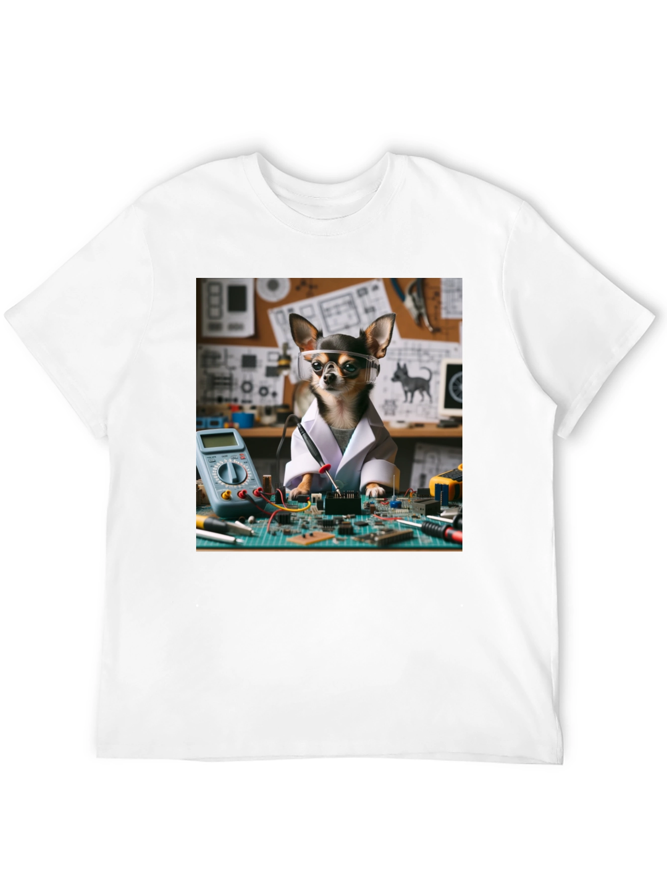 Engineer Chihuahua T-Shirt - Circuit Board Design