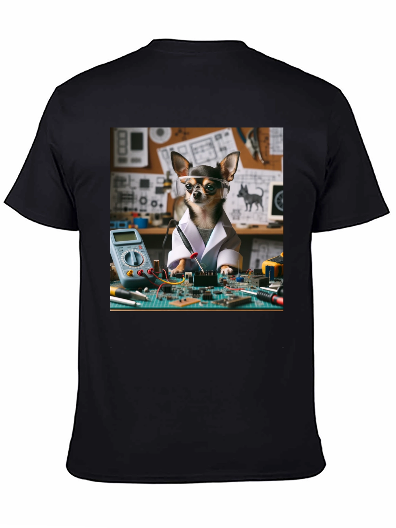 Engineer Chihuahua T-Shirt - Circuit Board Design