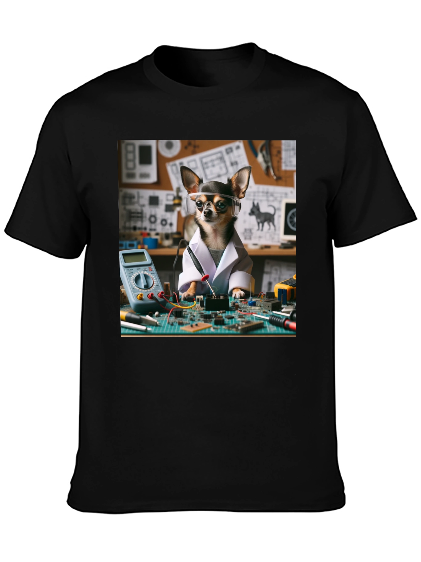 Engineer Chihuahua T-Shirt - Circuit Board Design