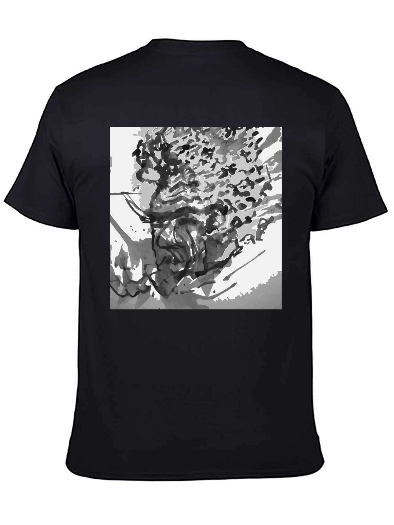 Abstract Art Black Cotton T-Shirt