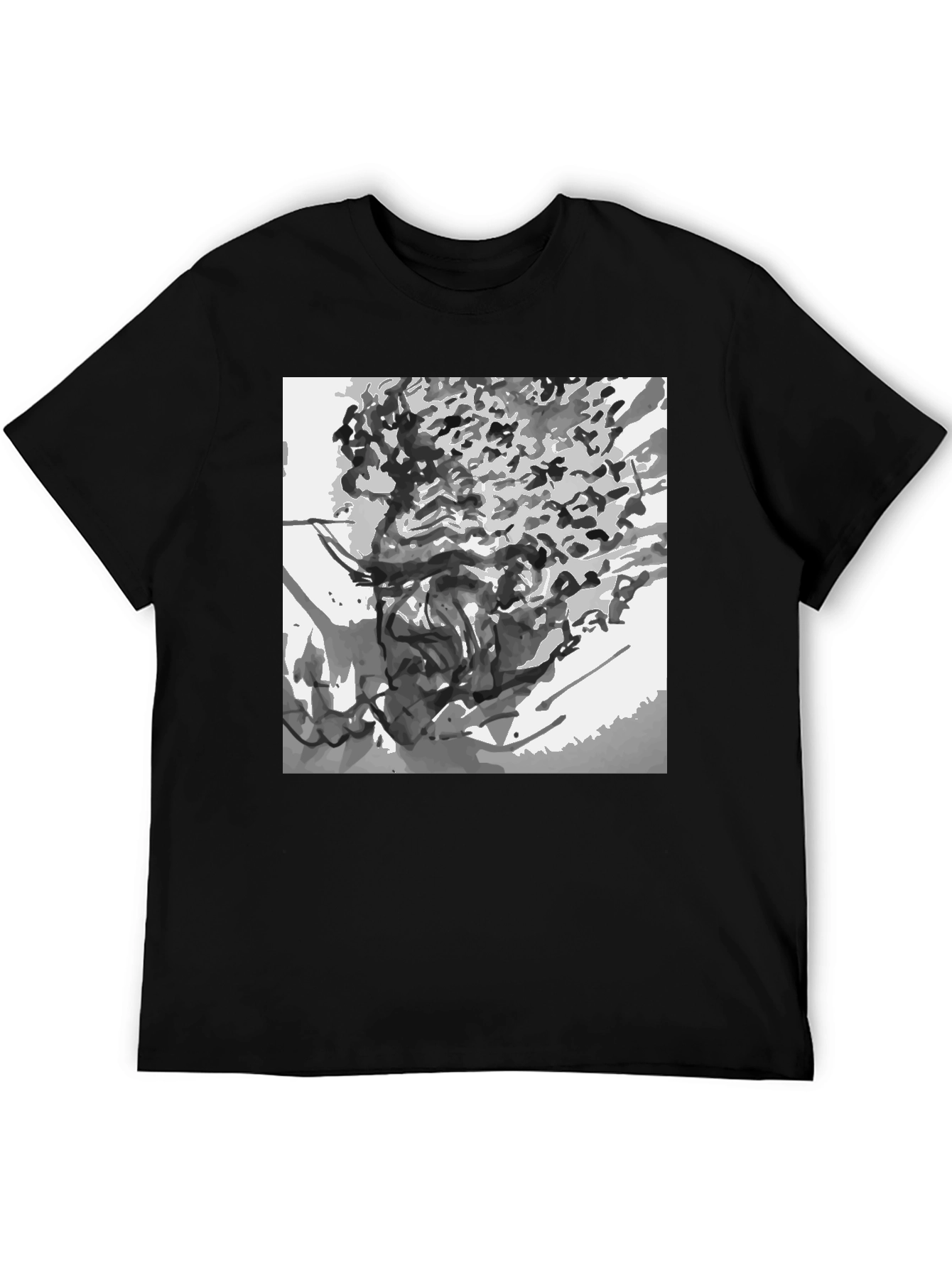 Abstract Art Black Cotton T-Shirt