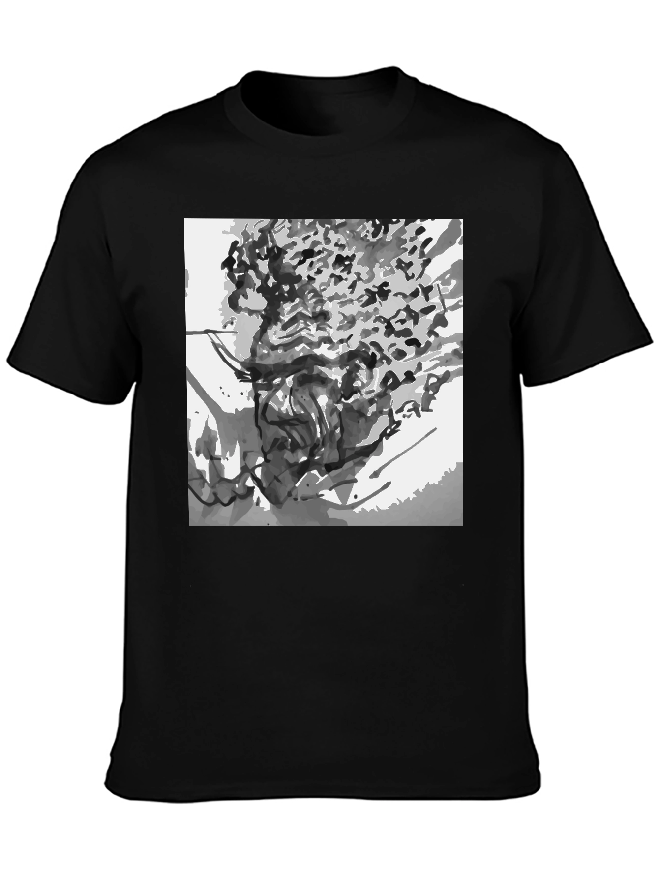 Abstract Art Black Cotton T-Shirt