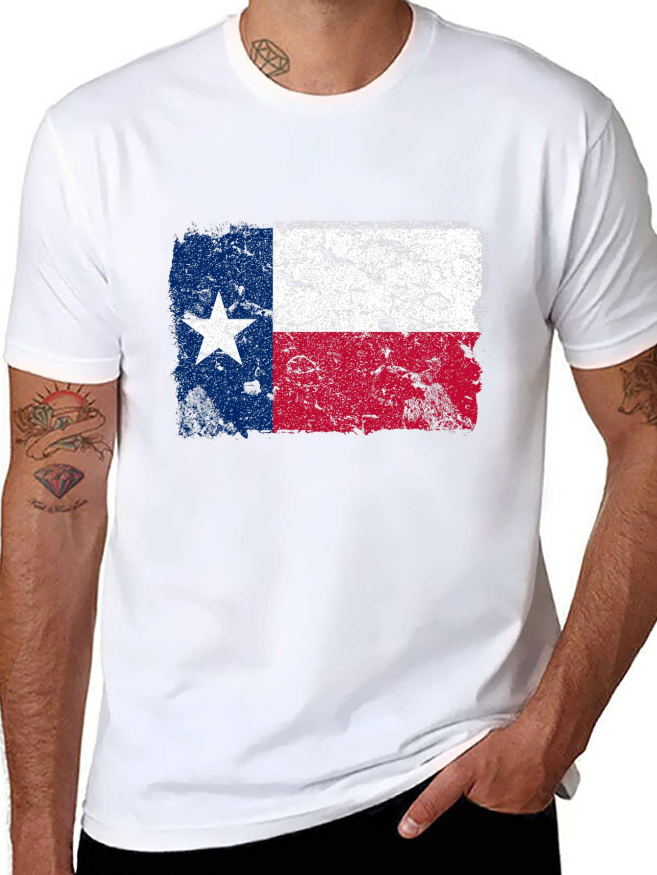 Texas Flag Graphic T-Shirt - Distressed Print