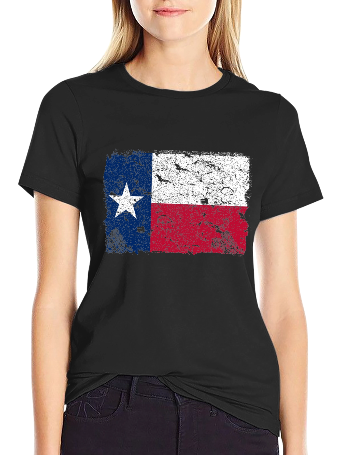 Texas Flag Graphic T-Shirt - Distressed Print