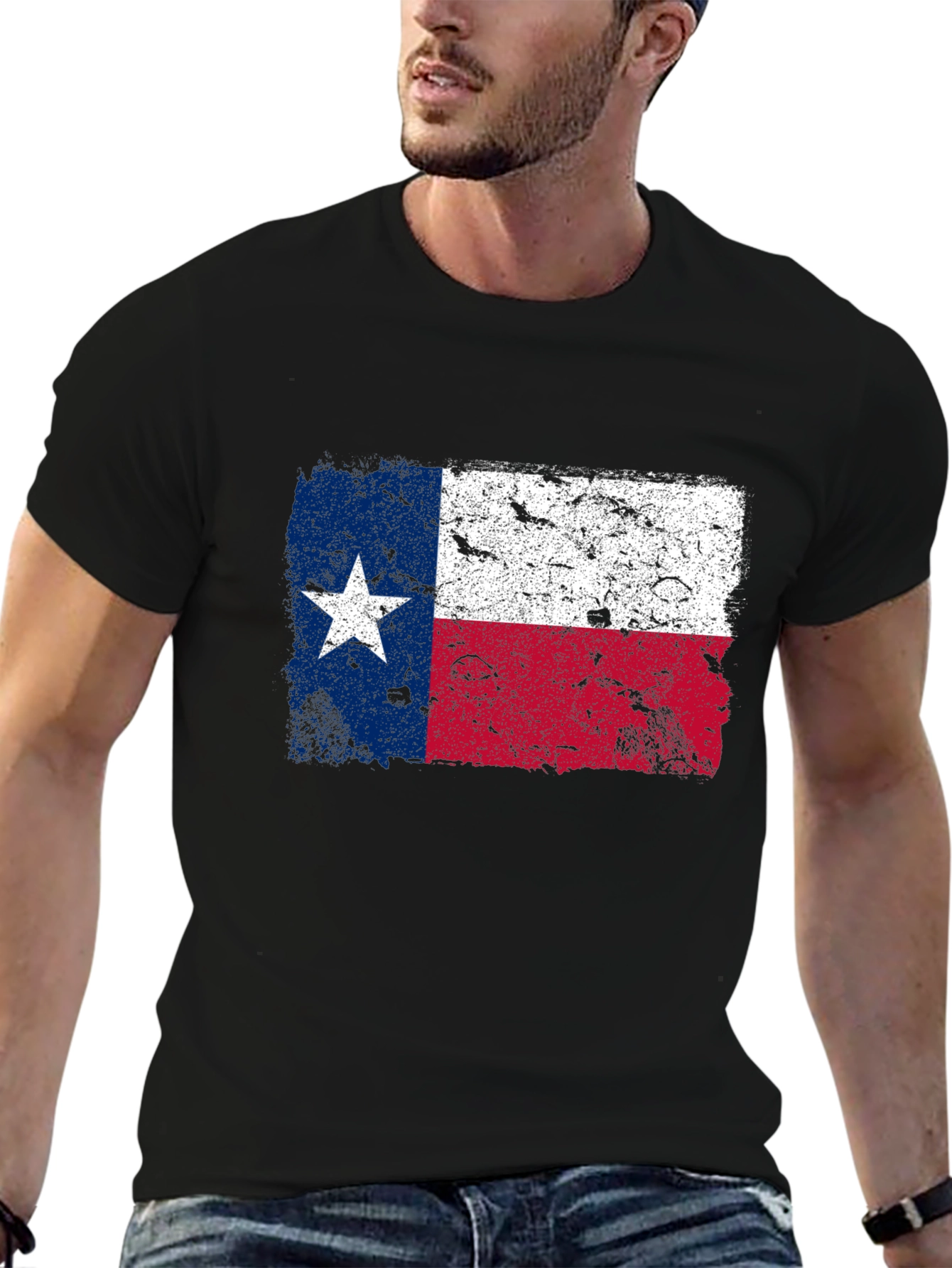 Texas Flag Graphic T-Shirt - Distressed Print