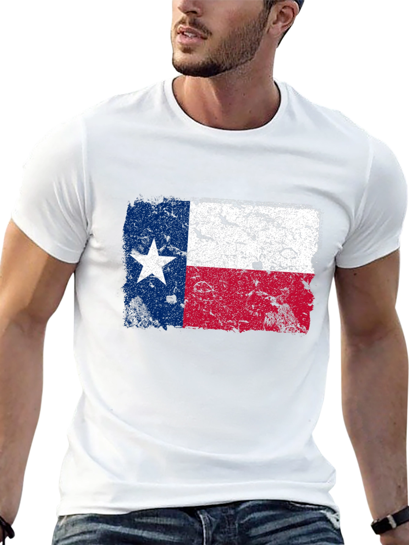 Texas Flag Graphic T-Shirt - Distressed Print