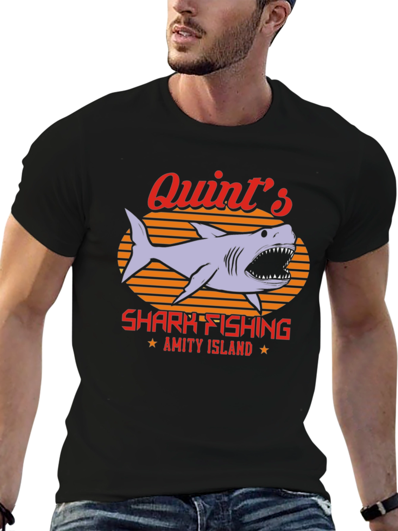 Quints Shark Fishing T-Shirt - Amity Island Tee