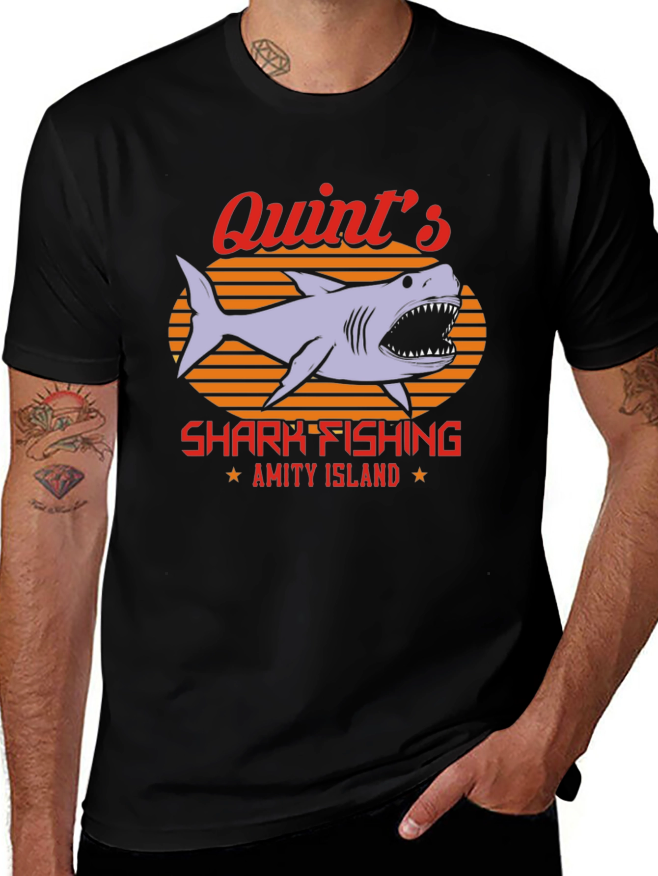 Quints Shark Fishing T-Shirt - Amity Island Tee