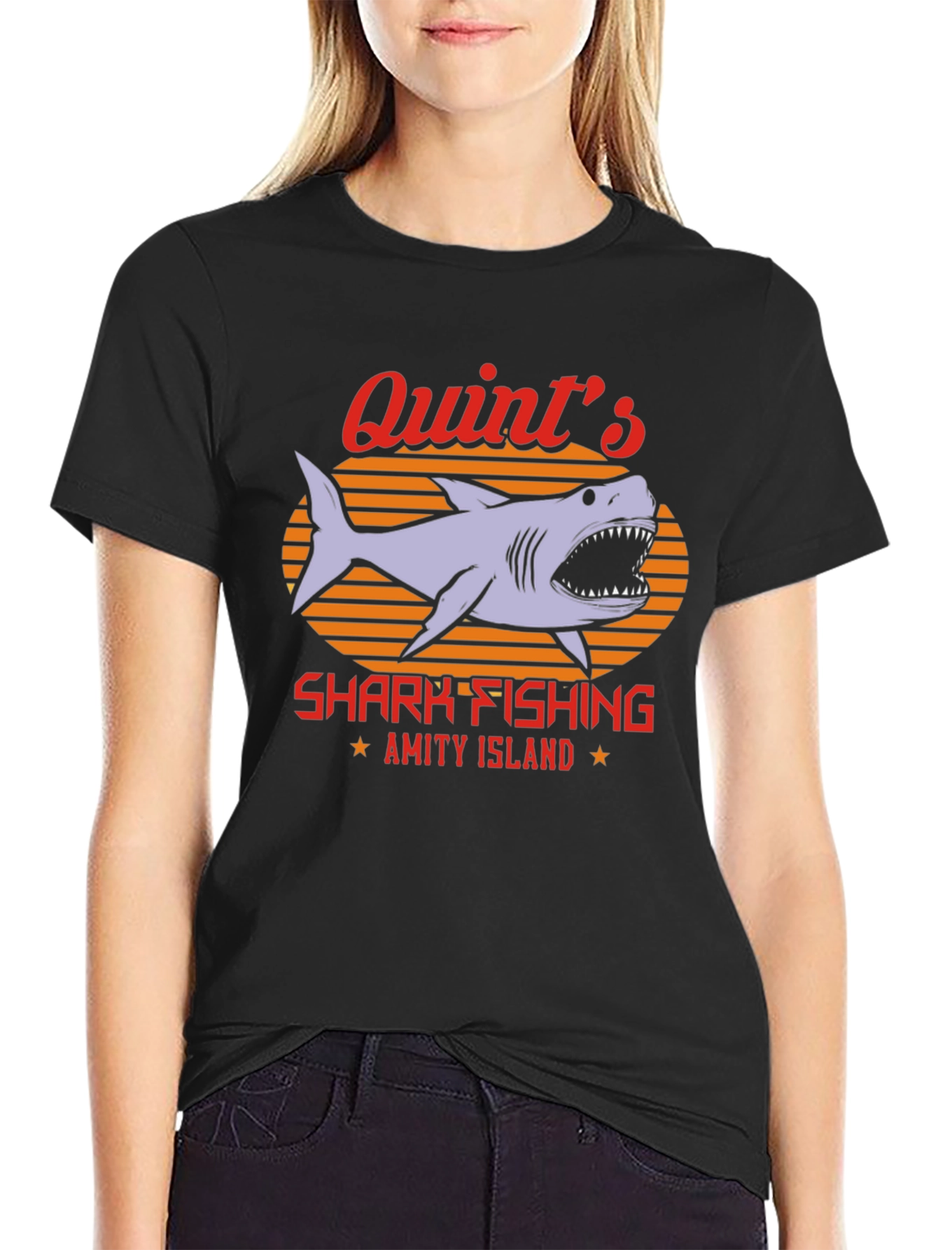 Quints Shark Fishing T-Shirt - Amity Island Tee