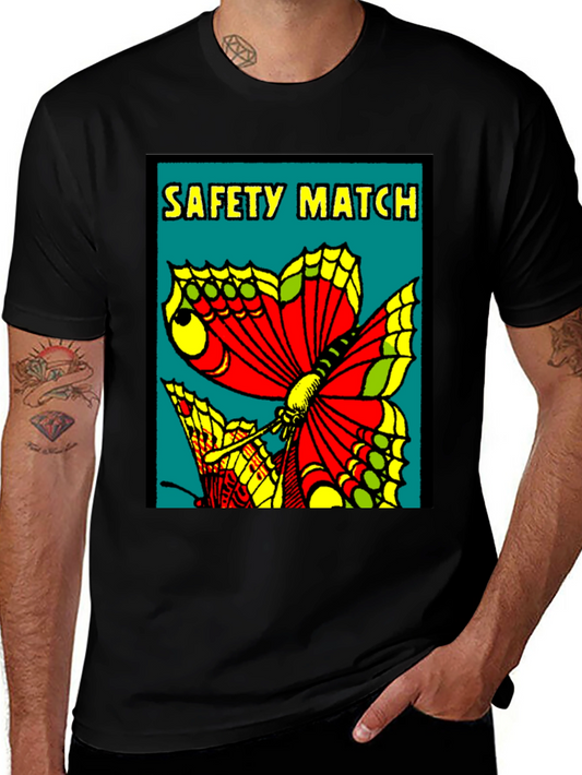 Butterfly Safety Match Graphic Tee - Black