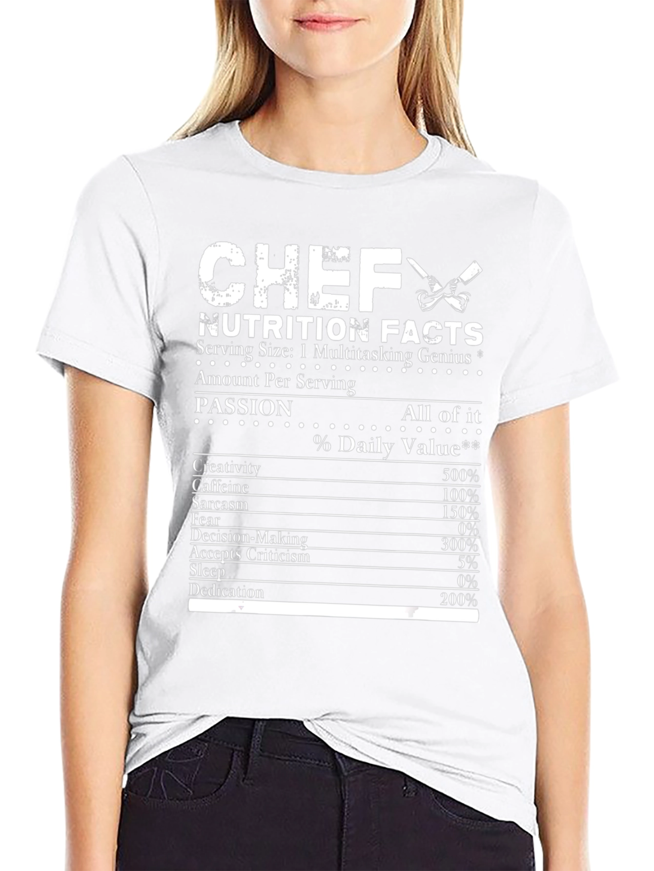 Chef Nutrition Facts T-Shirt Multitasking Genius Tee