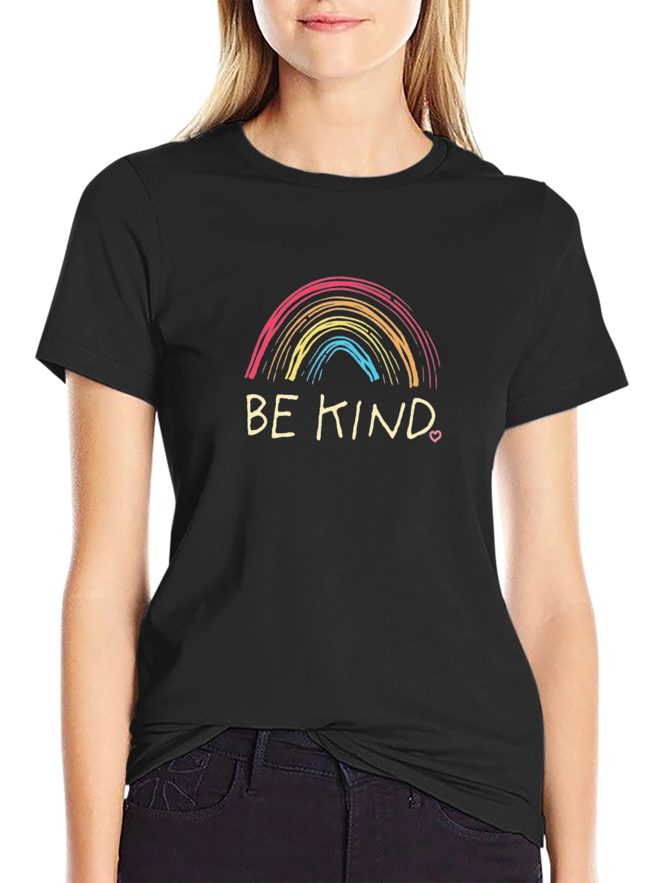 Be Kind Rainbow Graphic Tee - Positive Message Shirt
