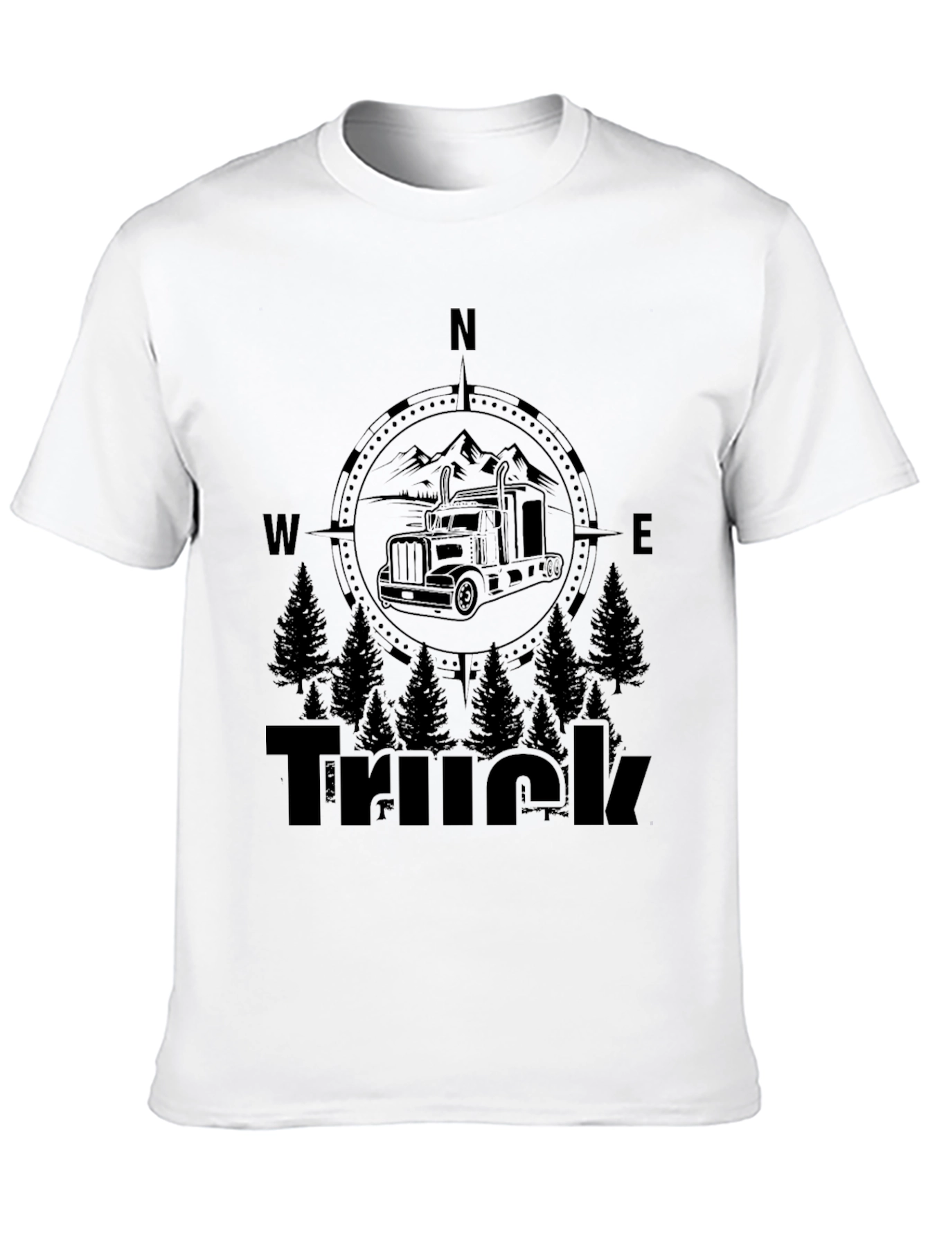 Truck Compass Graphic T-Shirt