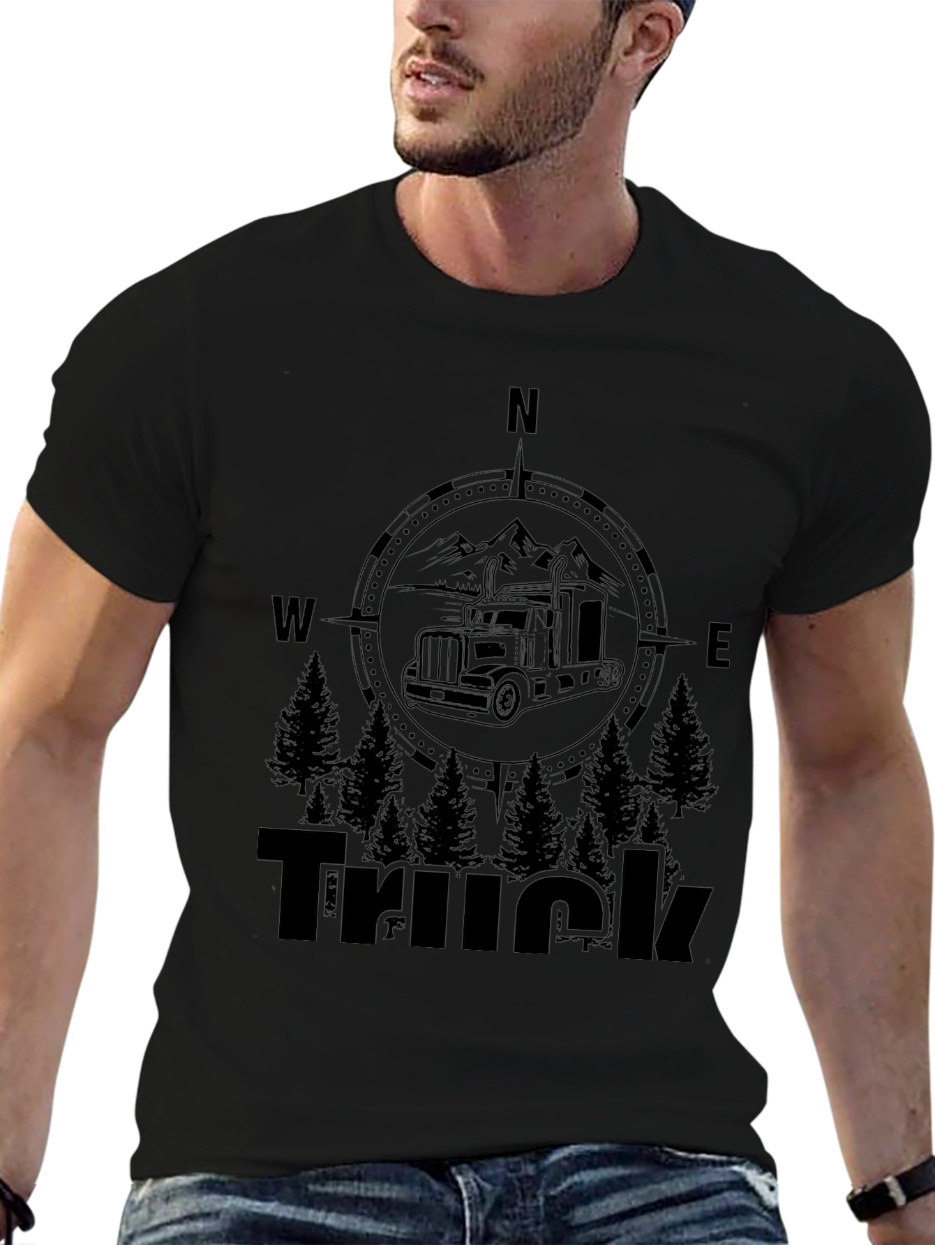 Truck Compass Graphic T-Shirt