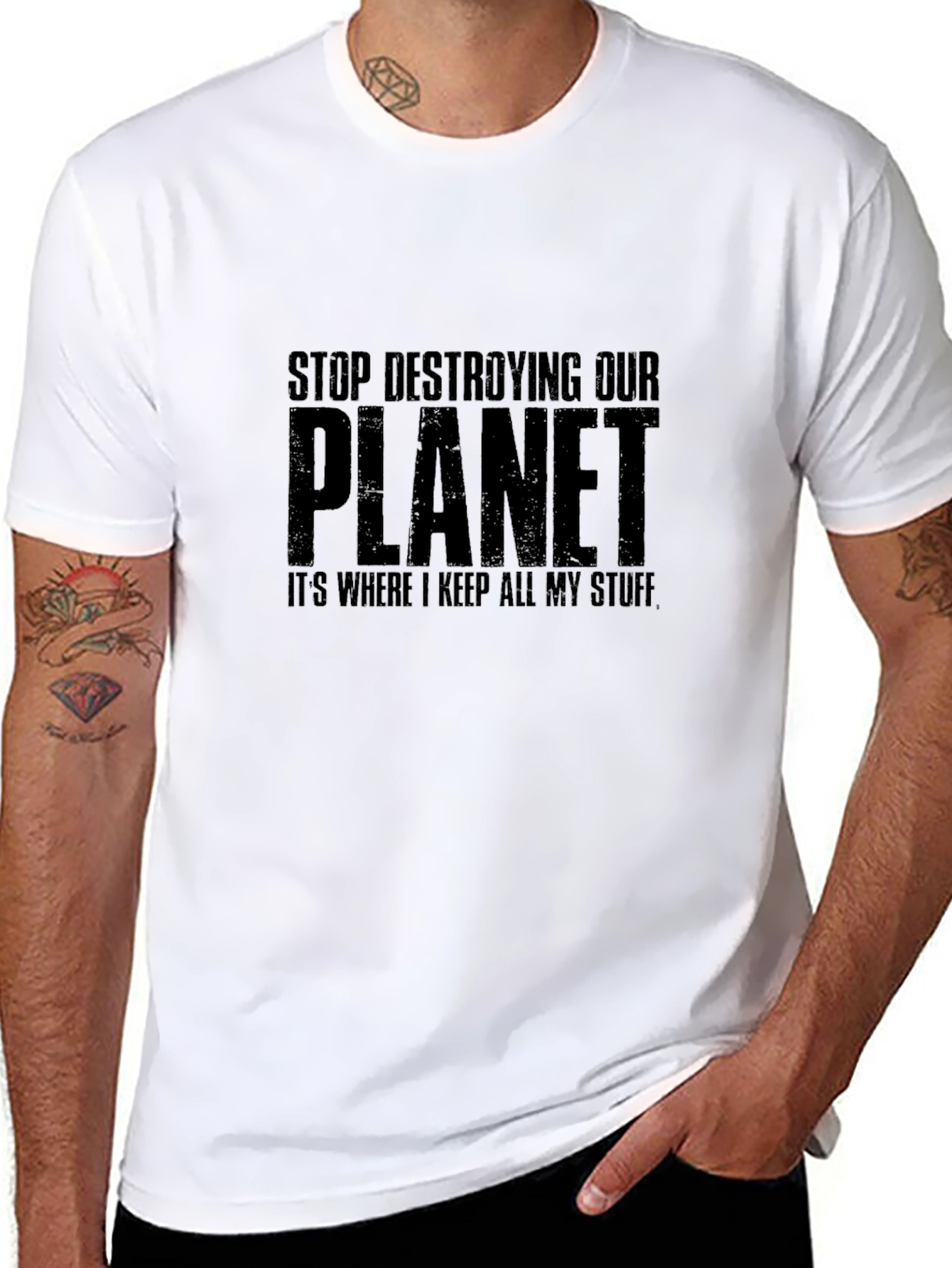 Stop Destroying Our Planet Black T-Shirt