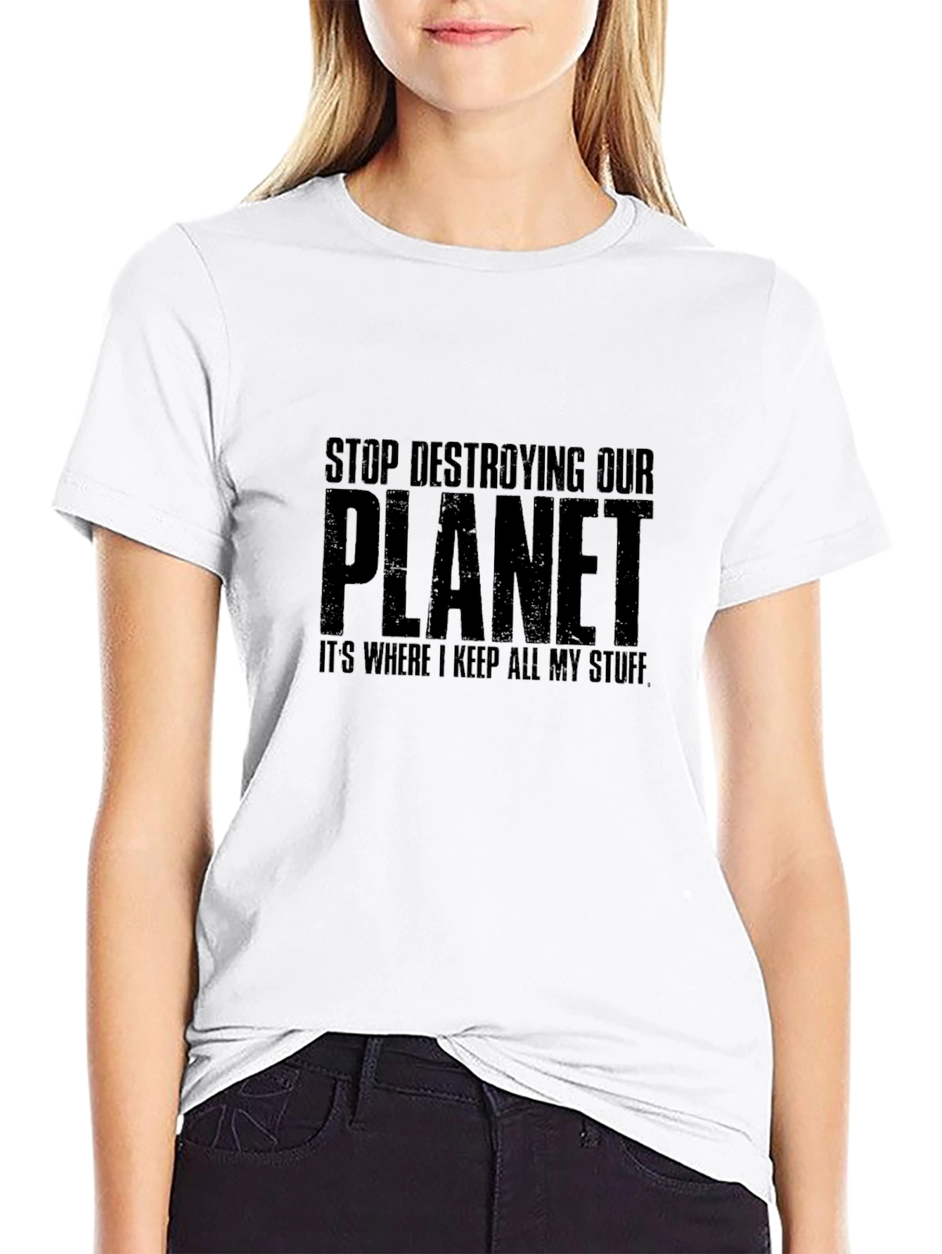 Stop Destroying Our Planet Black T-Shirt