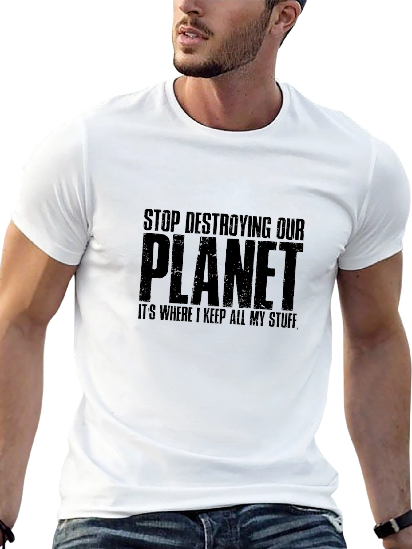 Stop Destroying Our Planet Black T-Shirt