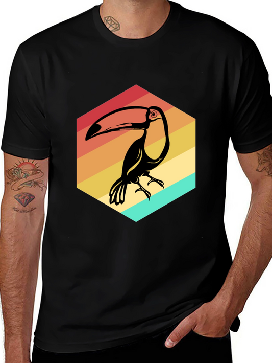 Retro Toucan Graphic Tee - Vintage Style Bird Shirt