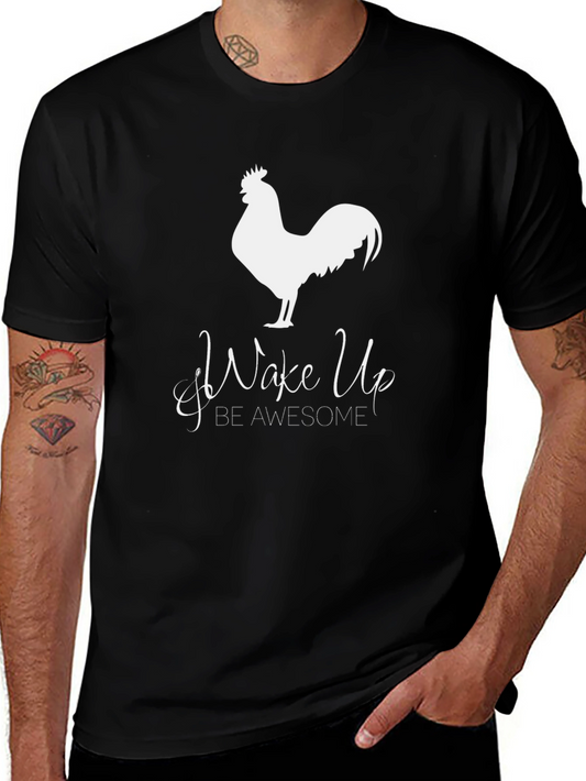 Wake Up Awesome Rooster Graphic Tee