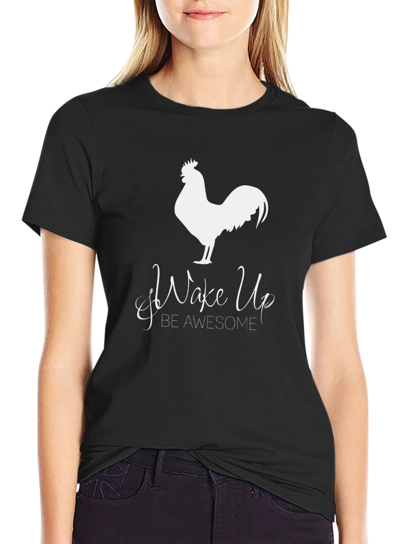 Wake Up Awesome Rooster Graphic Tee