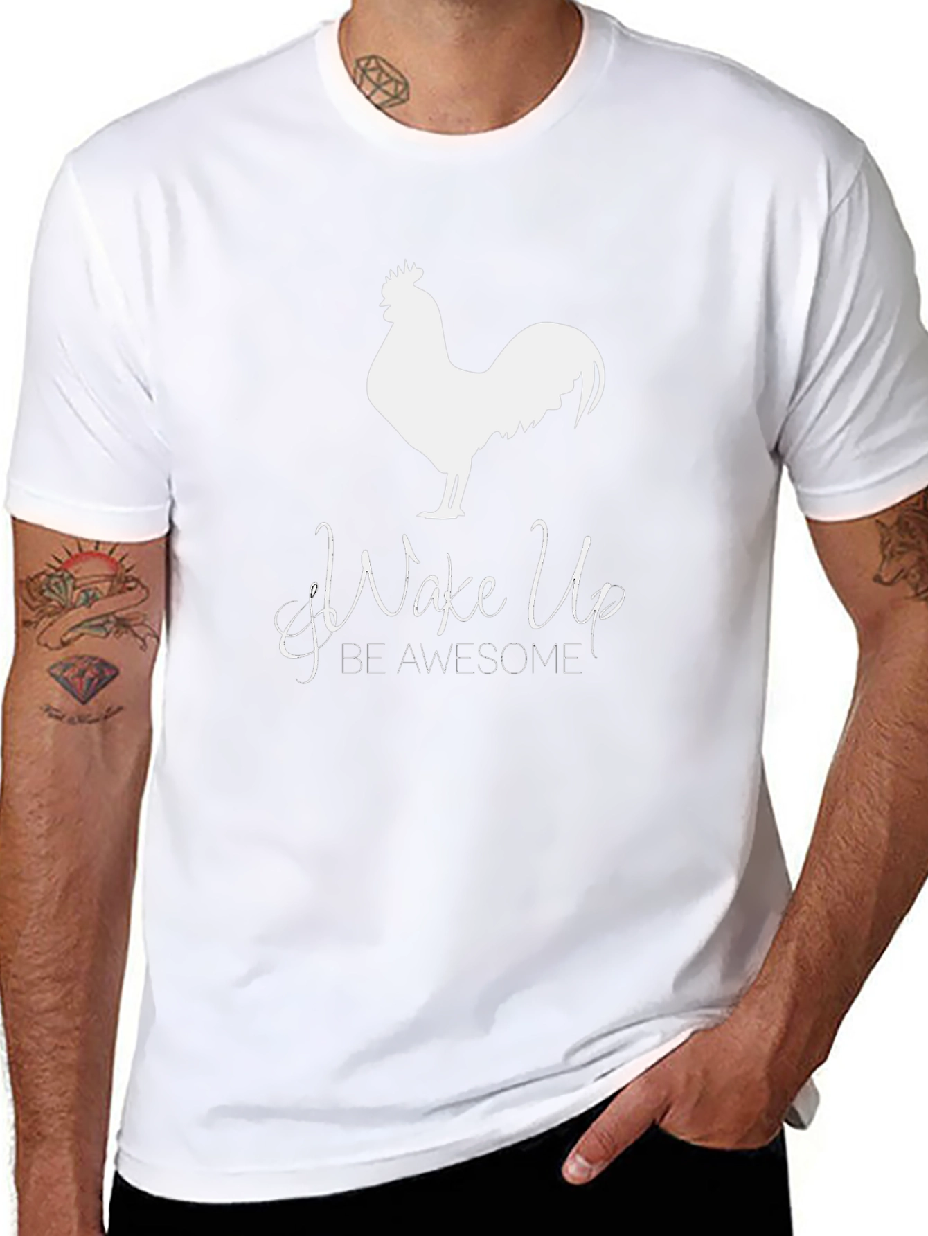 Wake Up Awesome Rooster Graphic Tee