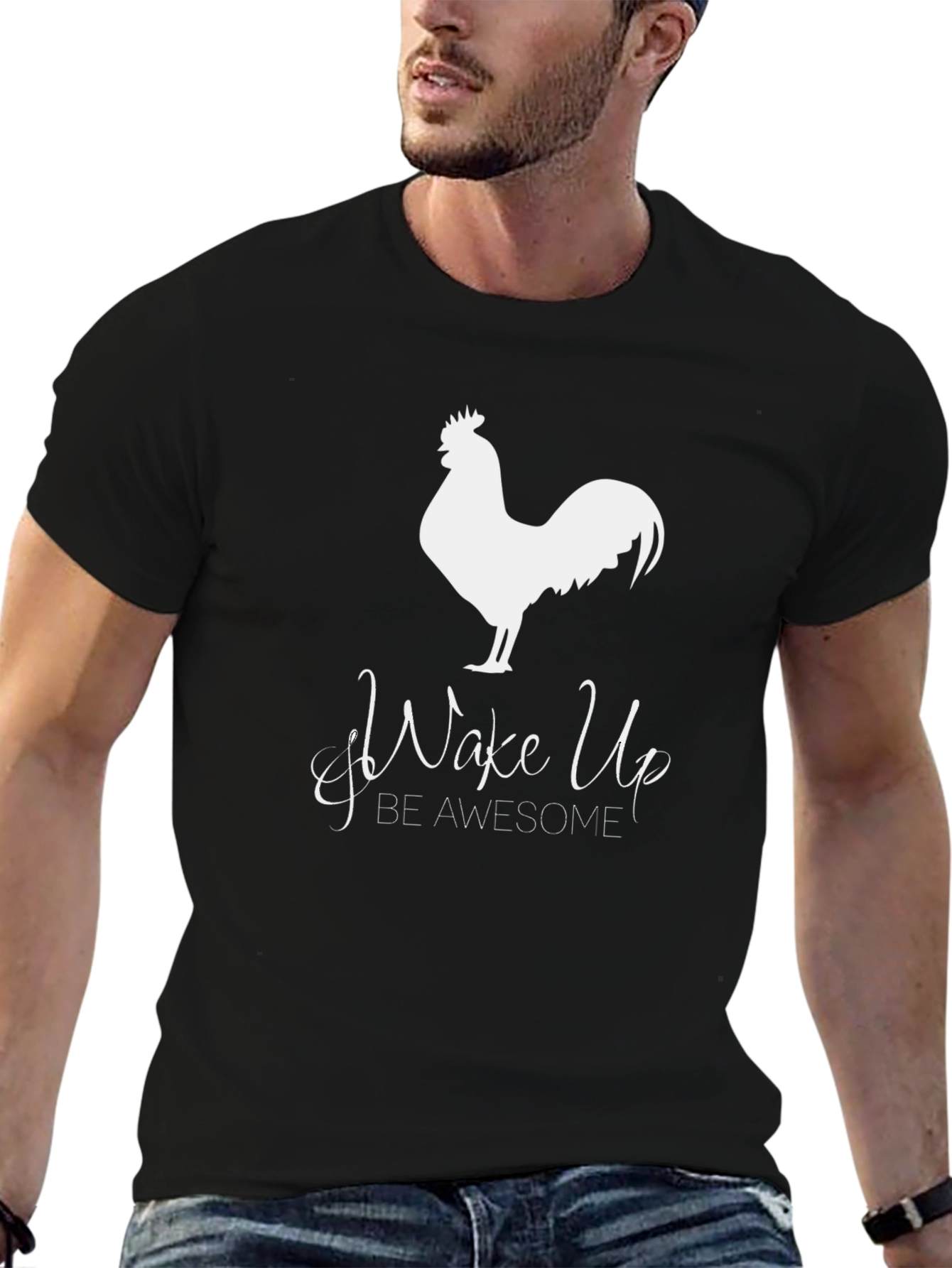 Wake Up Awesome Rooster Graphic Tee
