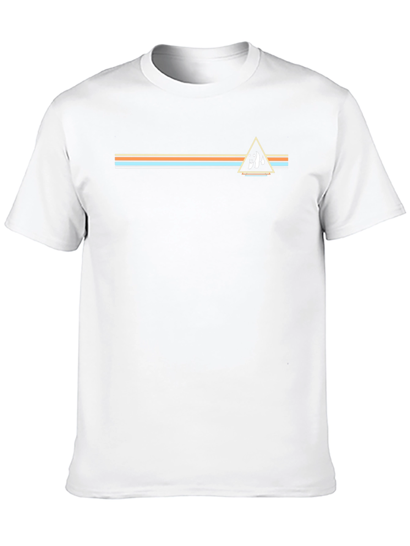 Retro Striped Triangle Graphic Tee