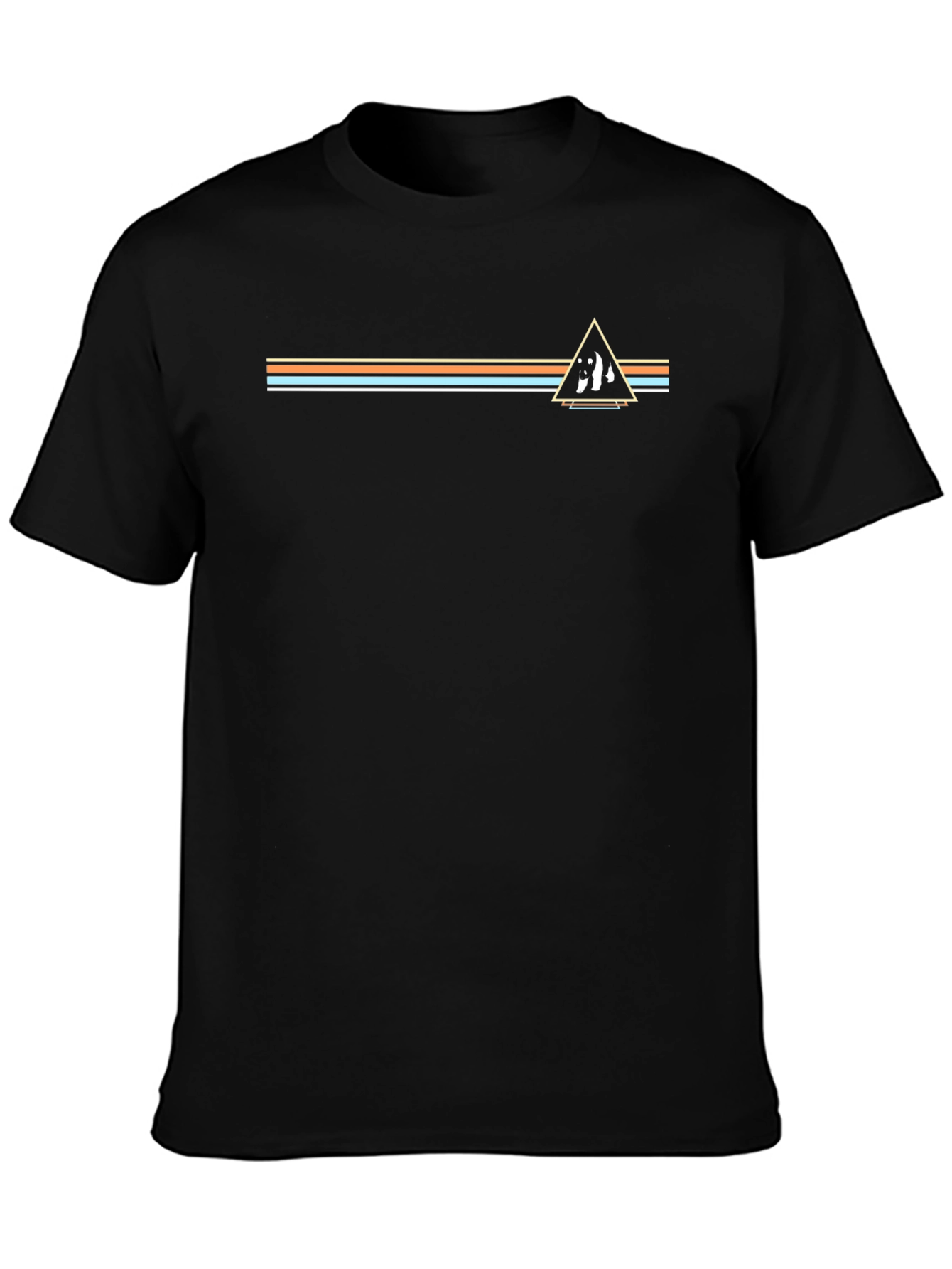 Retro Striped Triangle Graphic Tee