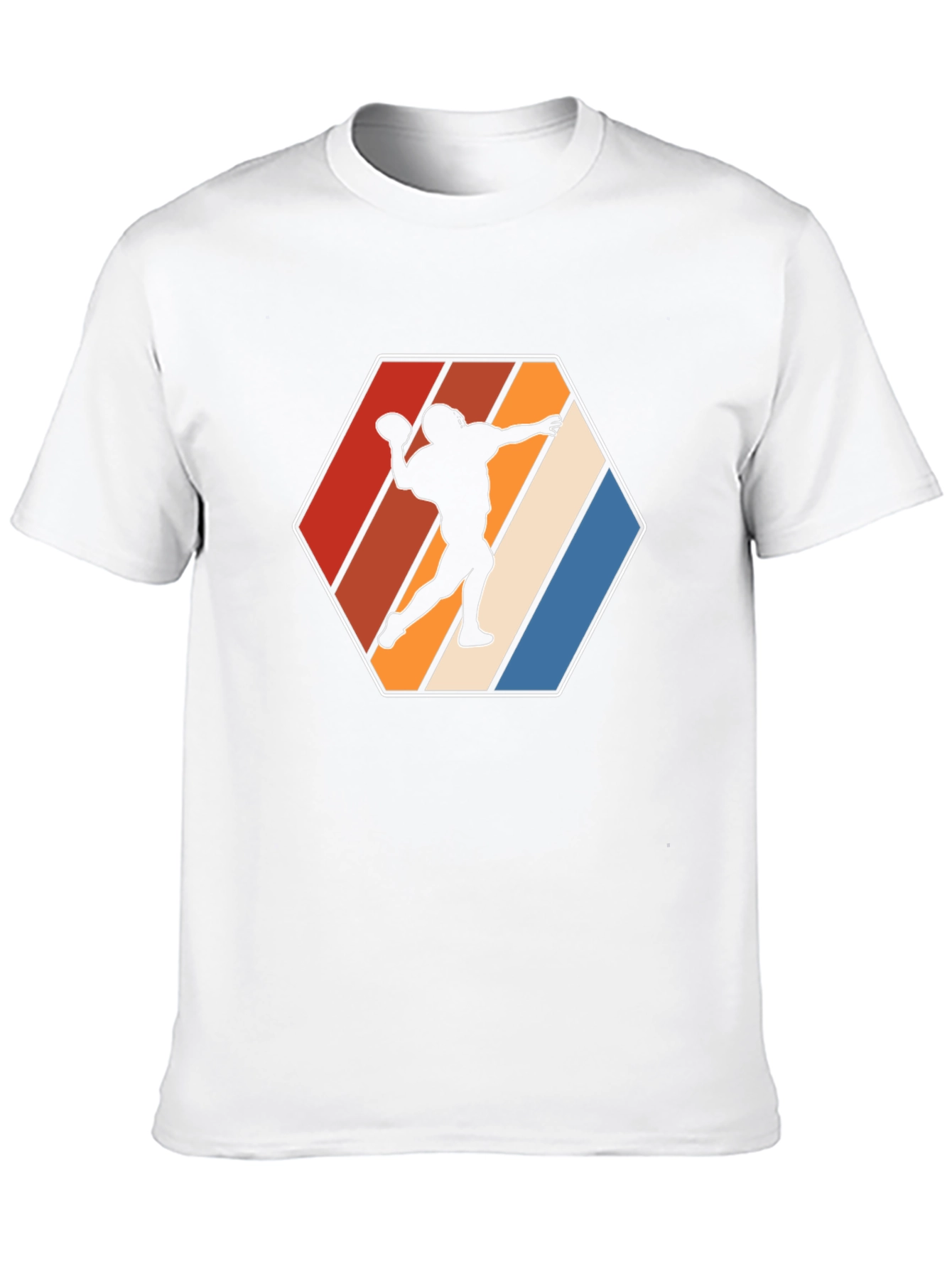 Retro Football Thrower Graphic Tee - Black