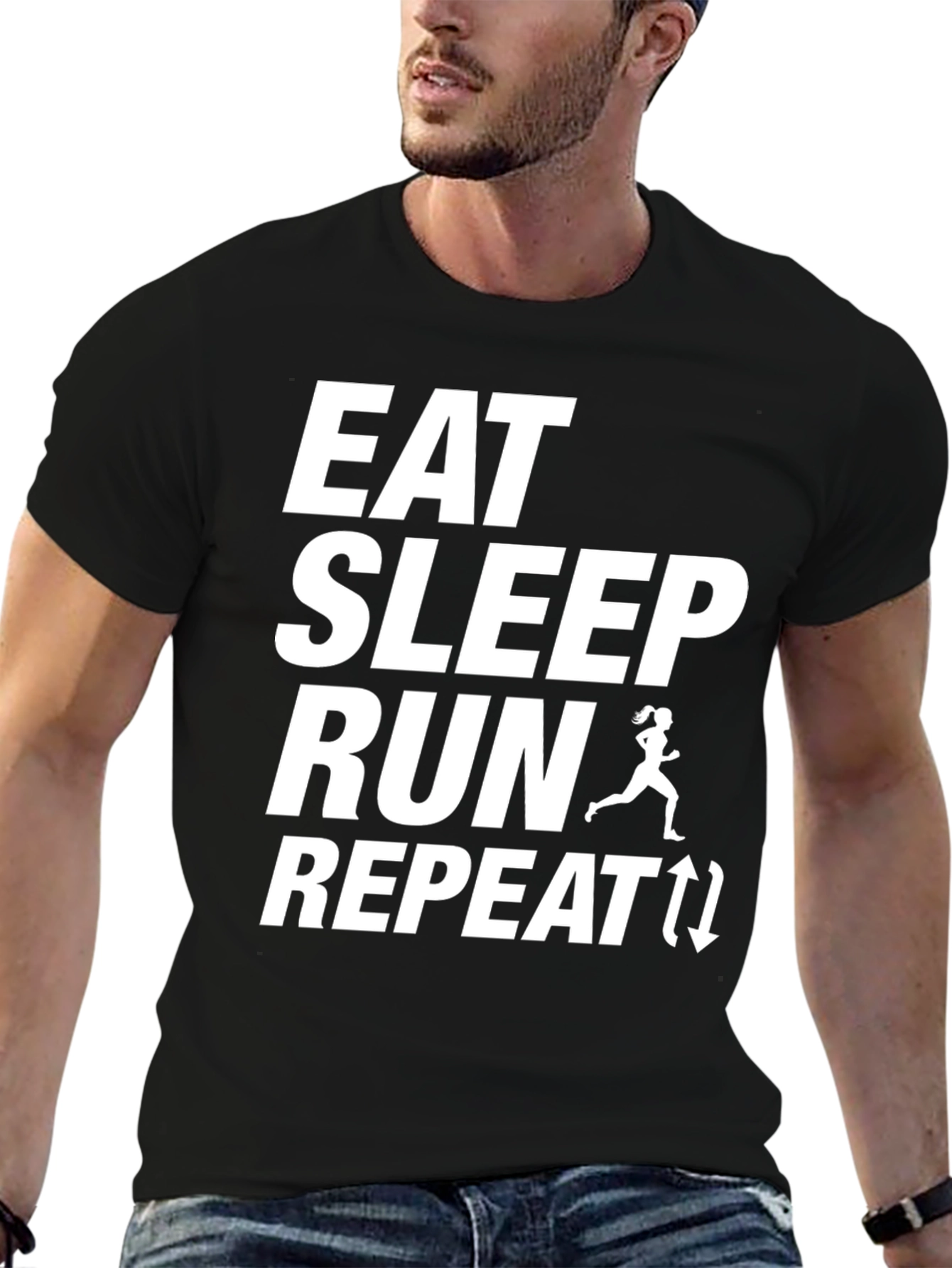 Eat Sleep Run Repeat T-Shirt - Fitness Apparel