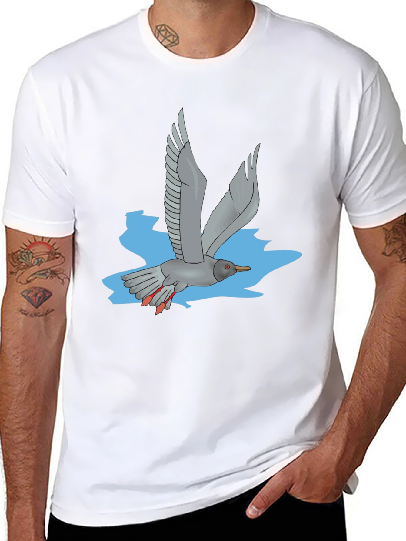 Seagull Graphic Black T-Shirt