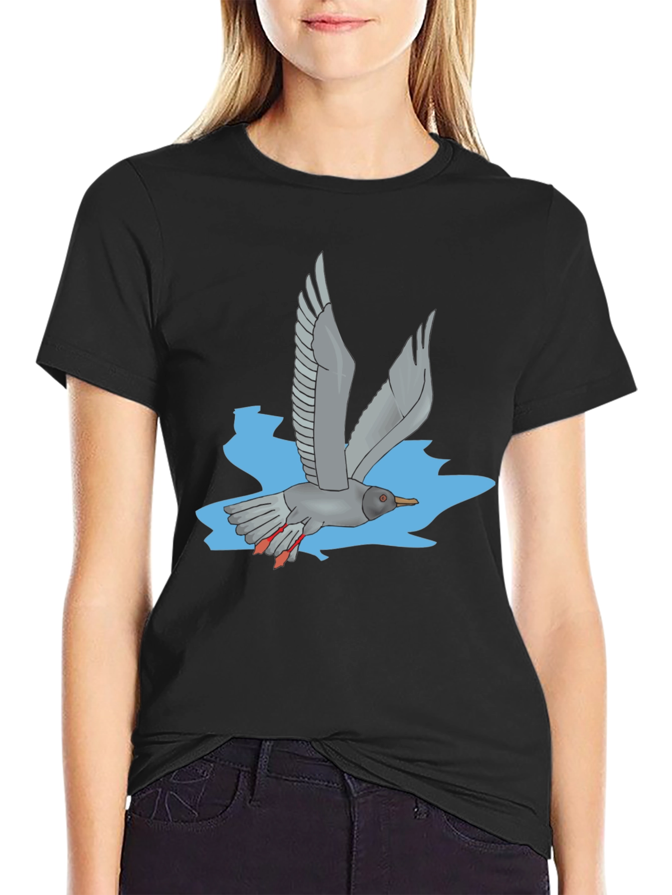 Seagull Graphic Black T-Shirt