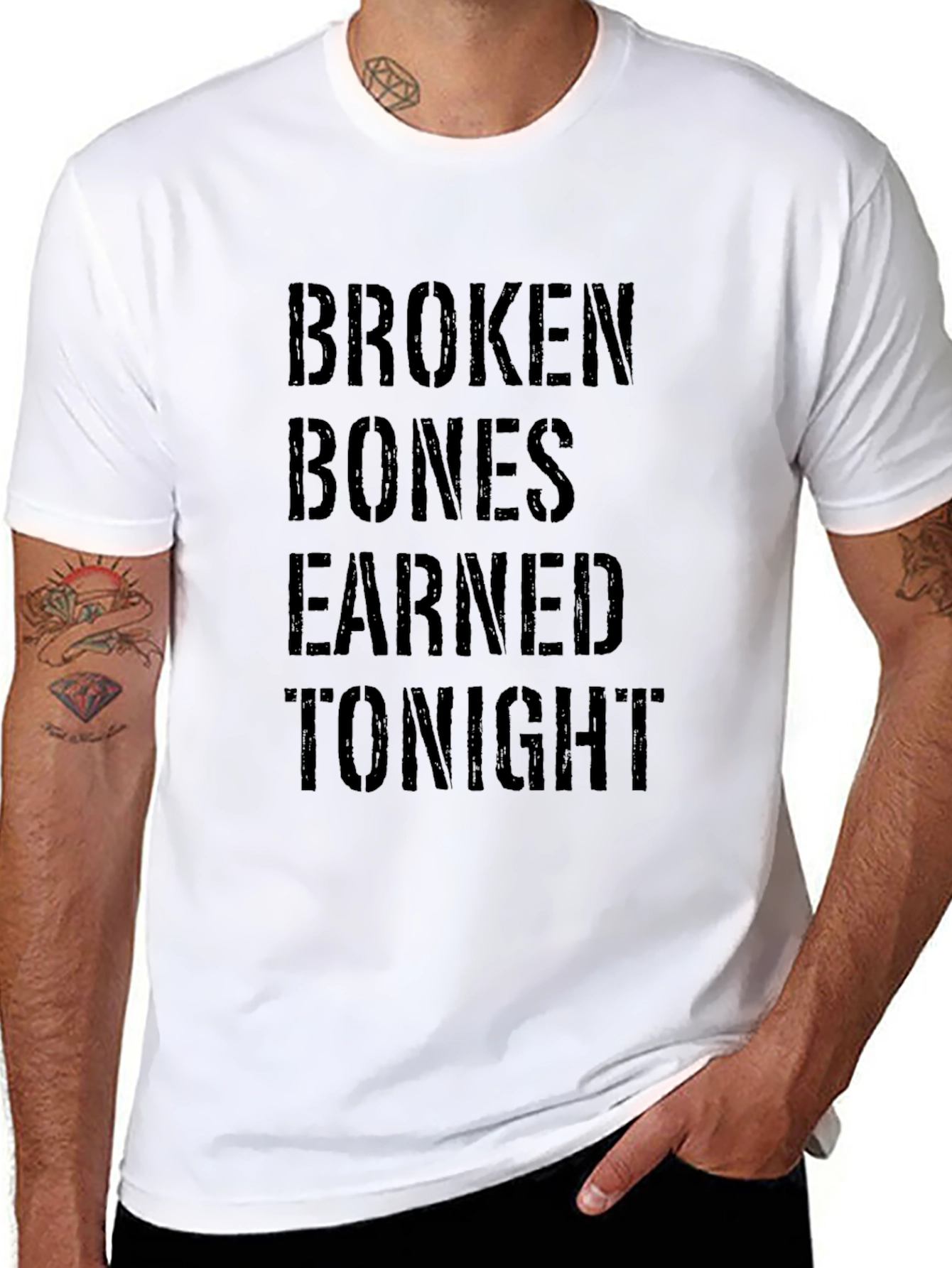 Broken Bones Earned Tonight Black T-Shirt