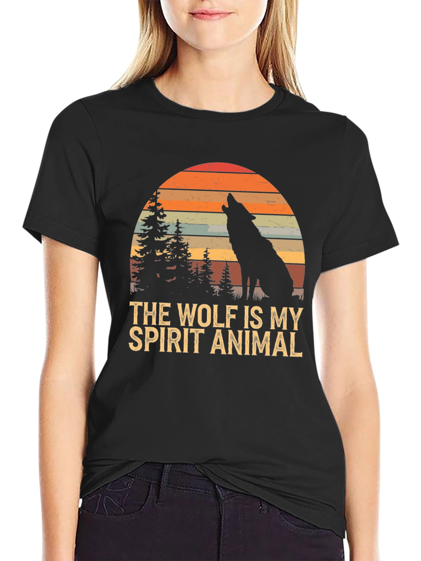 Wolf Spirit Animal T-Shirt - Nature Inspired Graphic Tee