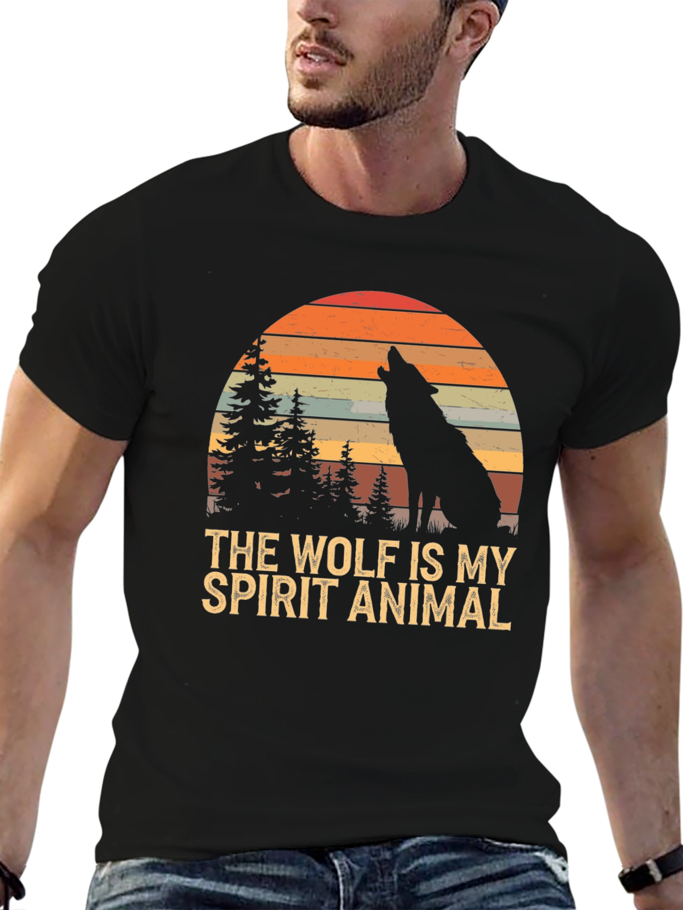 Wolf Spirit Animal T-Shirt - Nature Inspired Graphic Tee