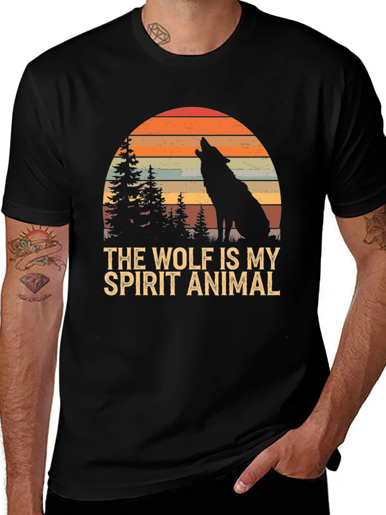 Wolf Spirit Animal T-Shirt - Nature Inspired Graphic Tee