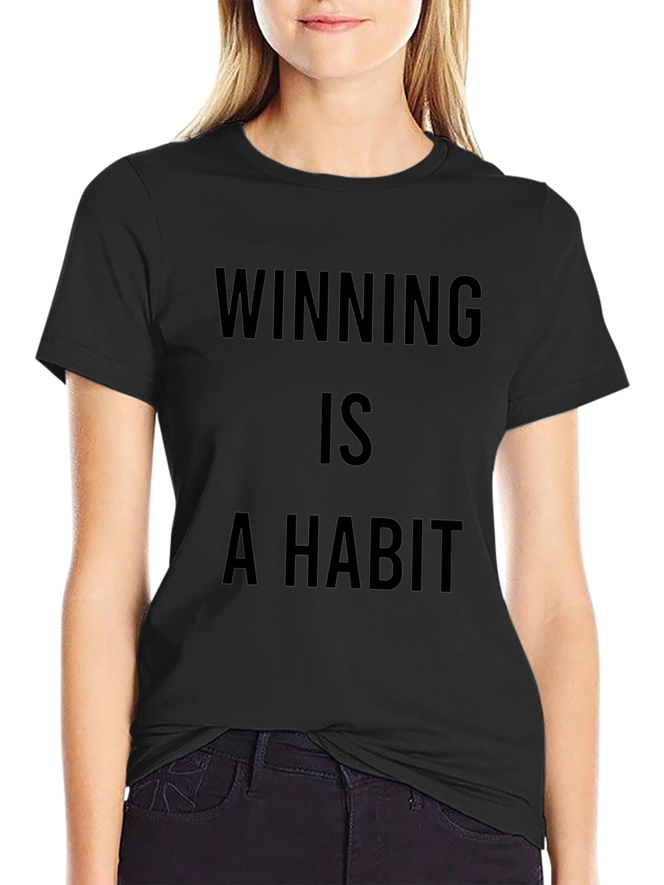 Winning is a Habit Mens Black T-Shirt
