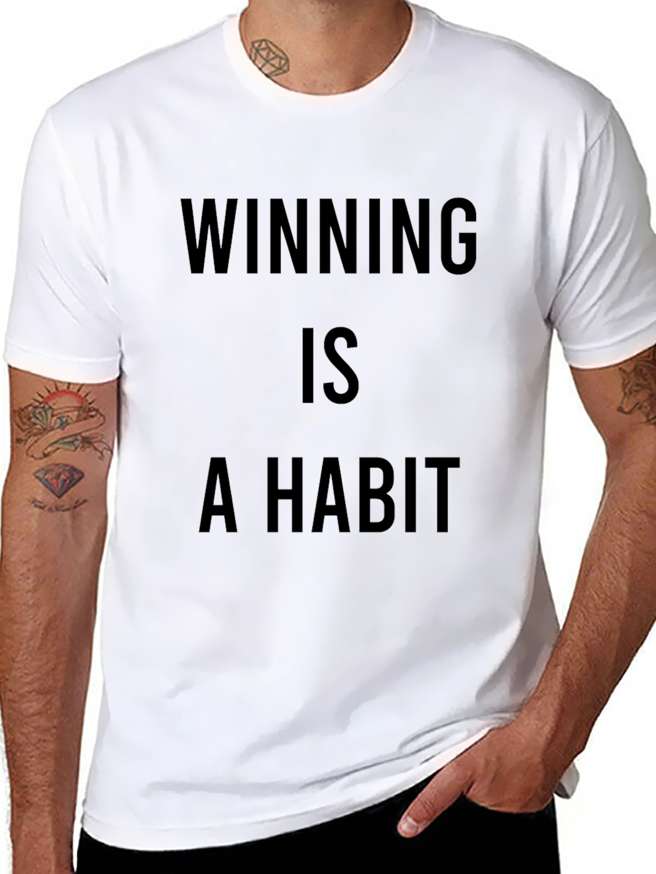 Winning is a Habit Mens Black T-Shirt
