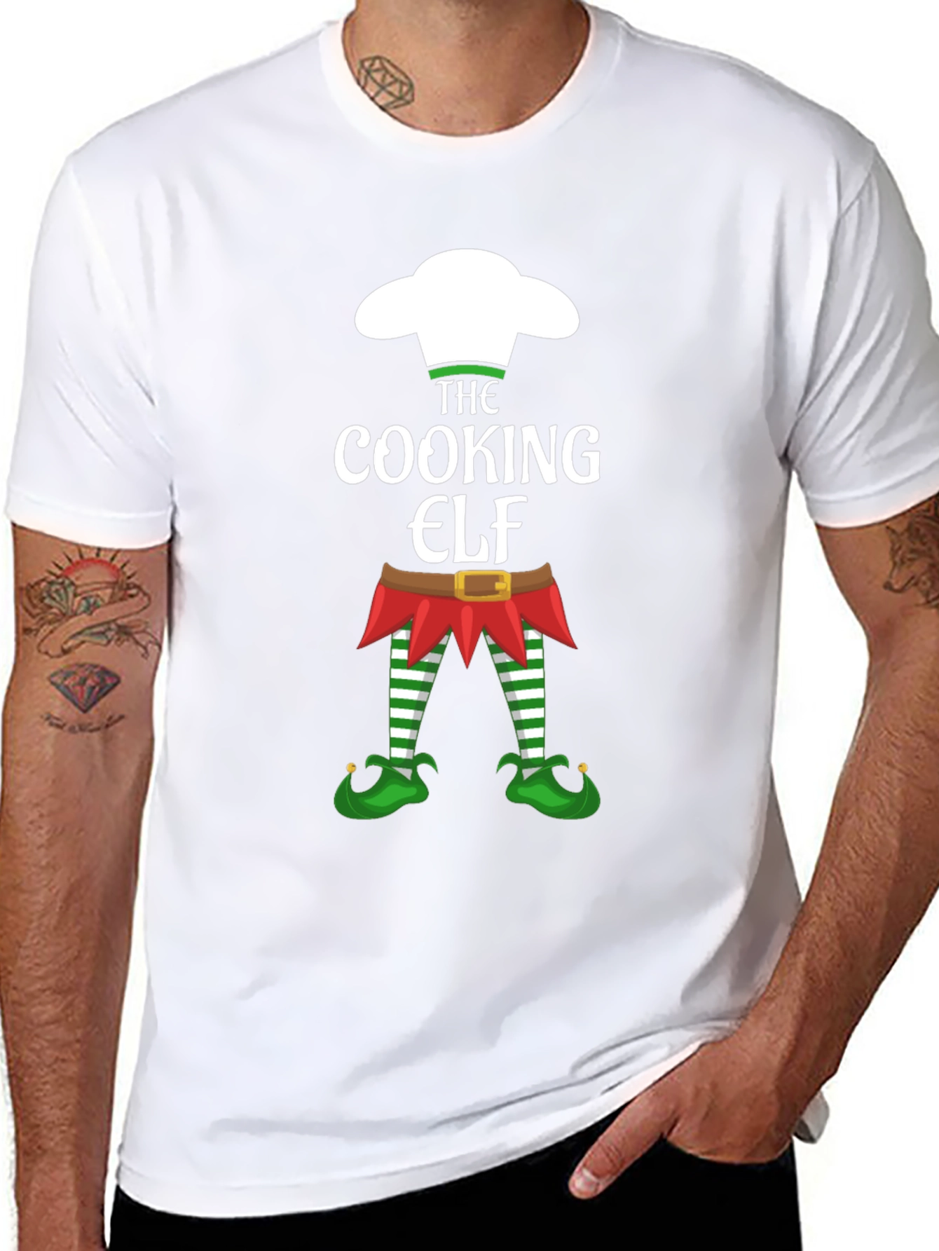 Cooking Elf Graphic Tee - Holiday Festive Shirt