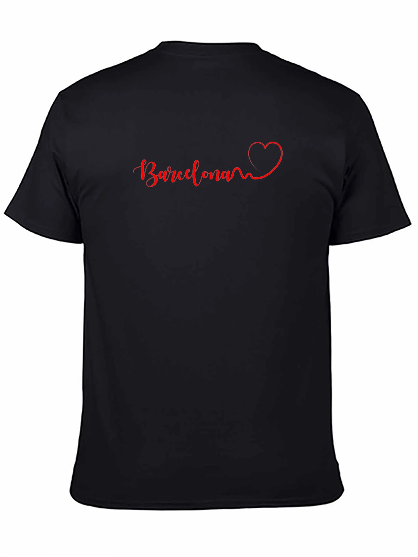 Barcelona Heart Graphic Black T-Shirt