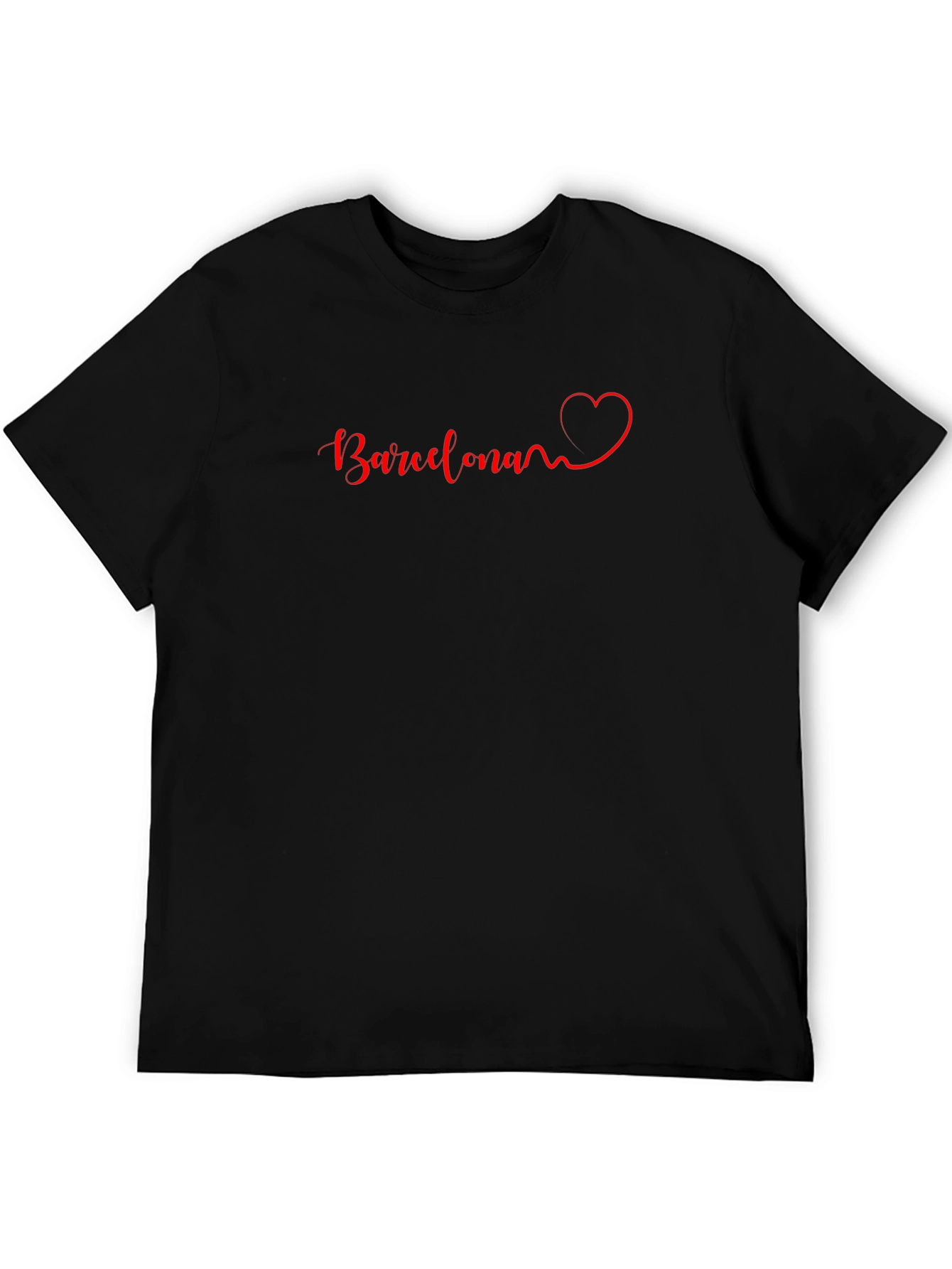 Barcelona Heart Graphic Black T-Shirt