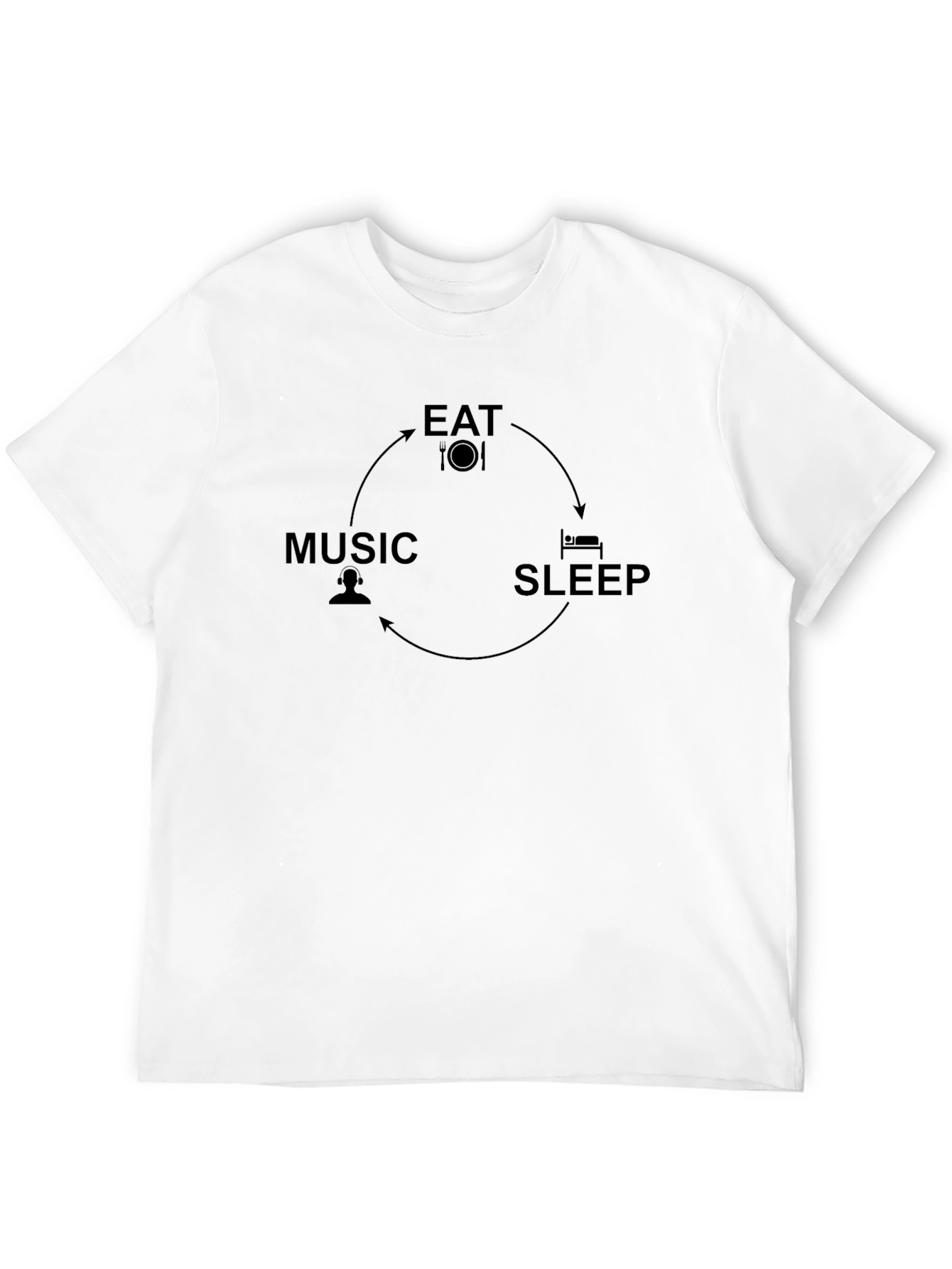 Eat Sleep Music Cycle T-Shirt - Soft Cotton Tee