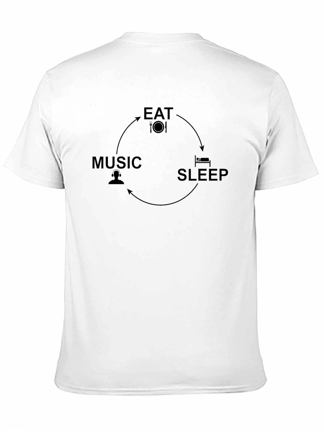 Eat Sleep Music Cycle T-Shirt - Soft Cotton Tee
