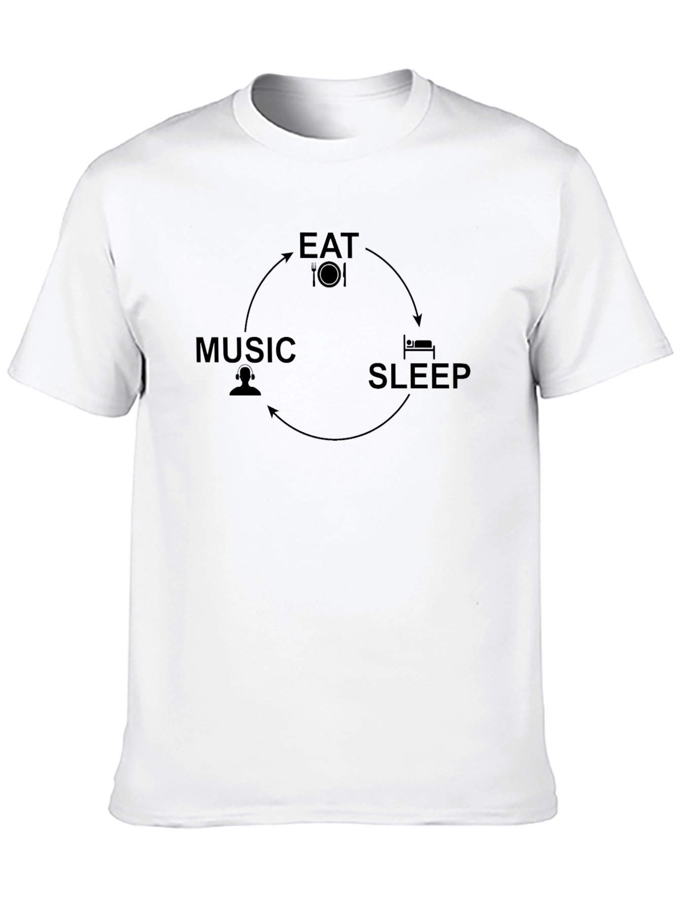 Eat Sleep Music Cycle T-Shirt - Soft Cotton Tee